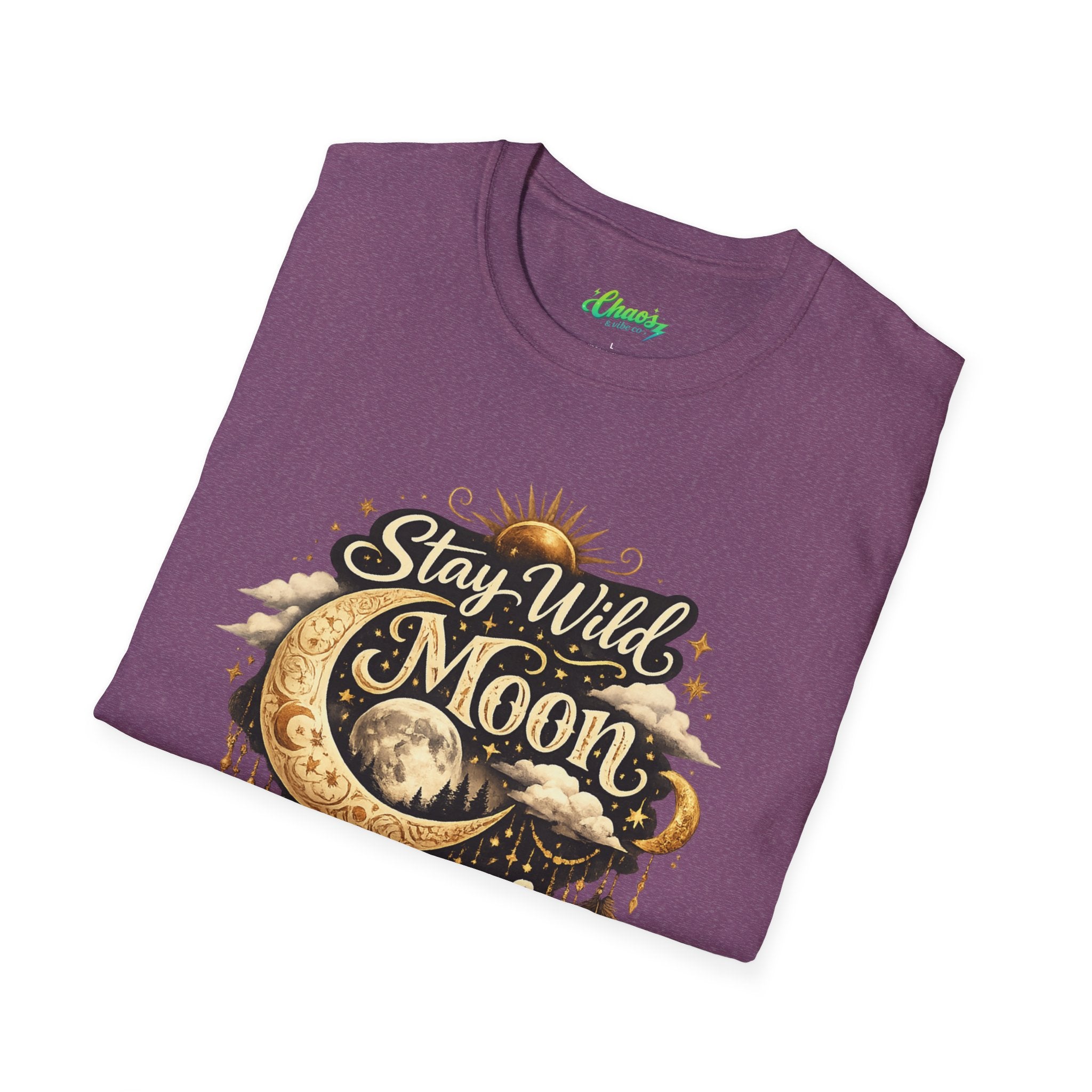Unisex Stay Wild Moon Child T-Shirt — Boho Moon Phase Graphic Tee
