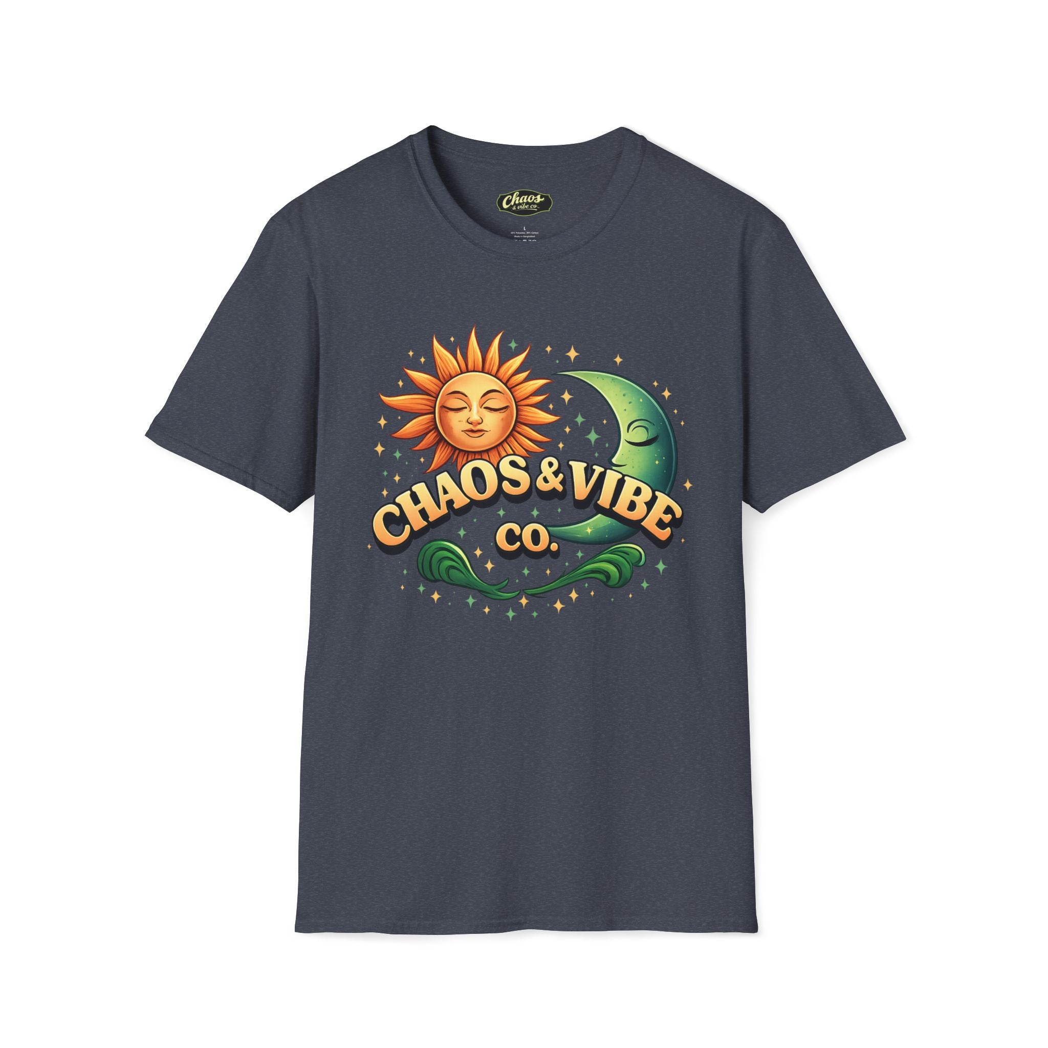 Sun and Moon Chaos & Vibe Co. T-Shirt | Retro Celestial Graphic Tee