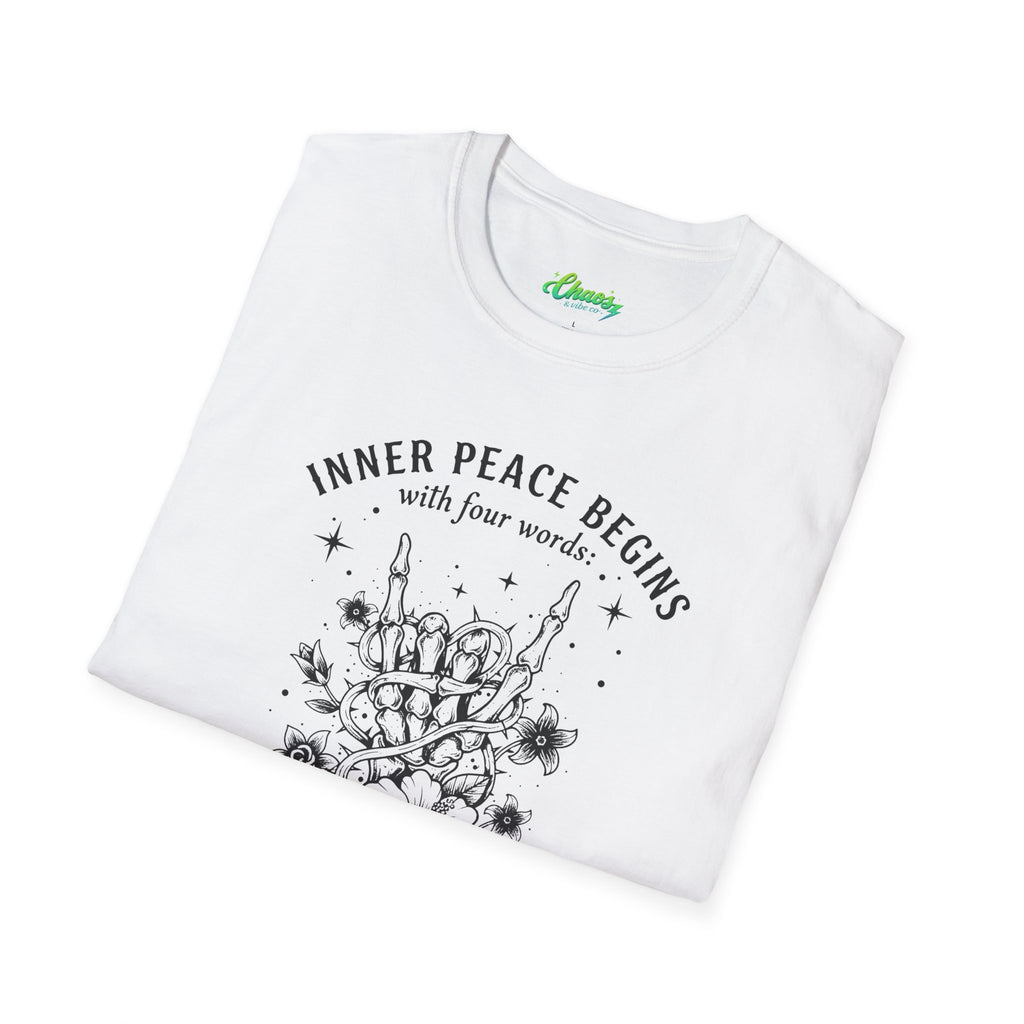Unisex "Inner Peace Begins with 4 Words, Not My F*cking Problem" Floral Skull Design