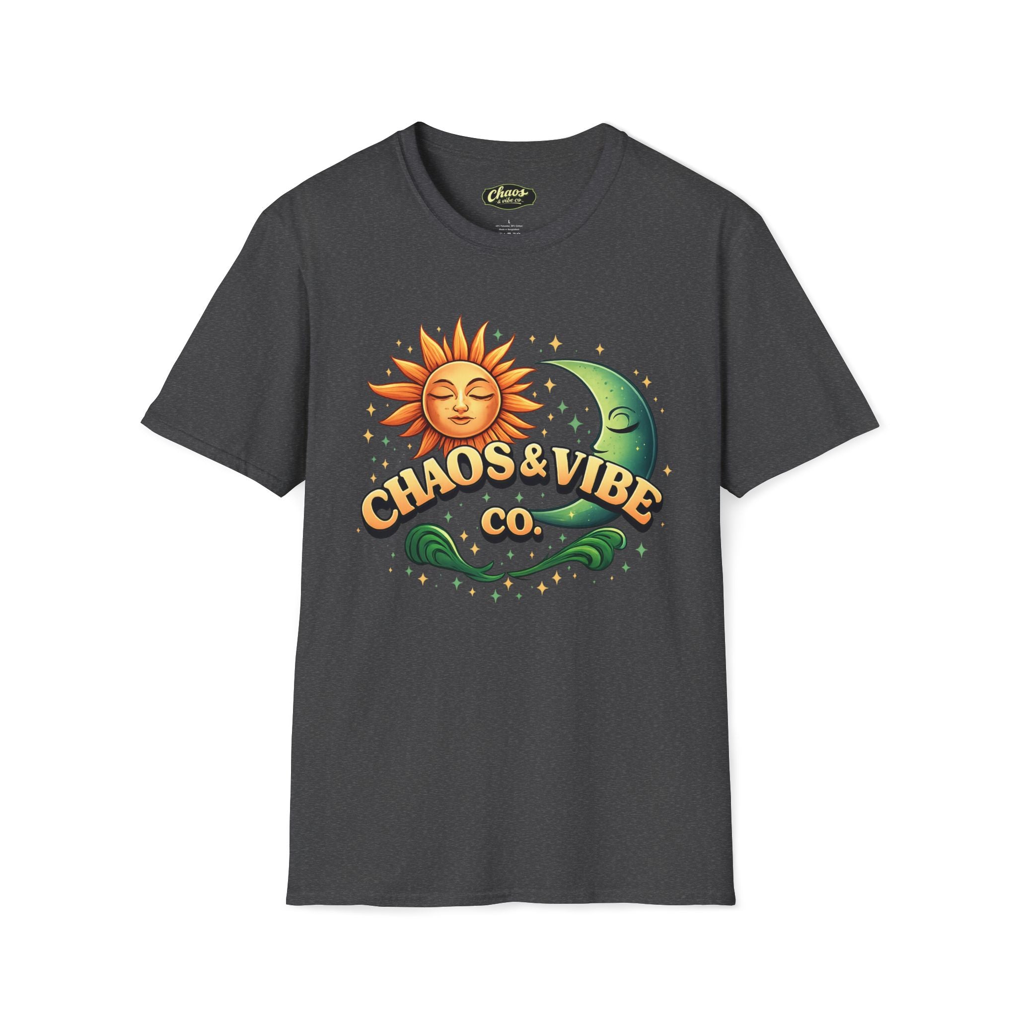 Sun and Moon Chaos & Vibe Co. T-Shirt | Retro Celestial Graphic Tee