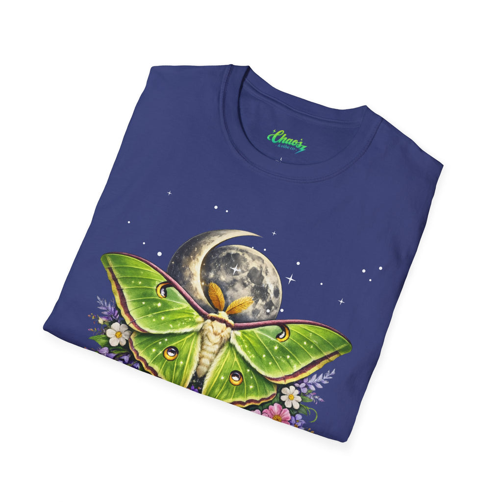 Unisex Luna Moth Moonlight T-Shirt — Botanical Moon Moth Graphic Tee
