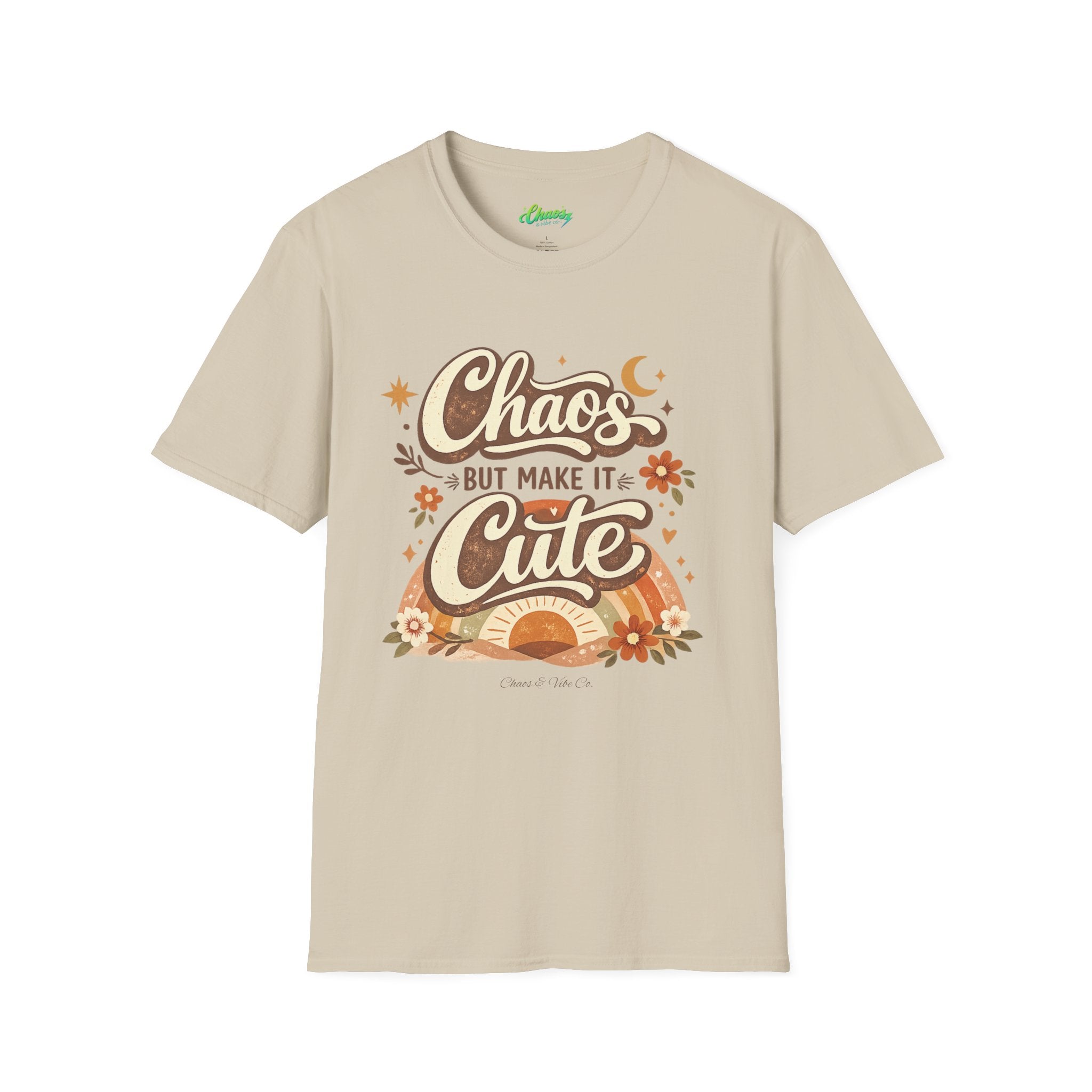 Unisex Chaos But Make It Cute T-Shirt — Retro Boho Graphic Tee