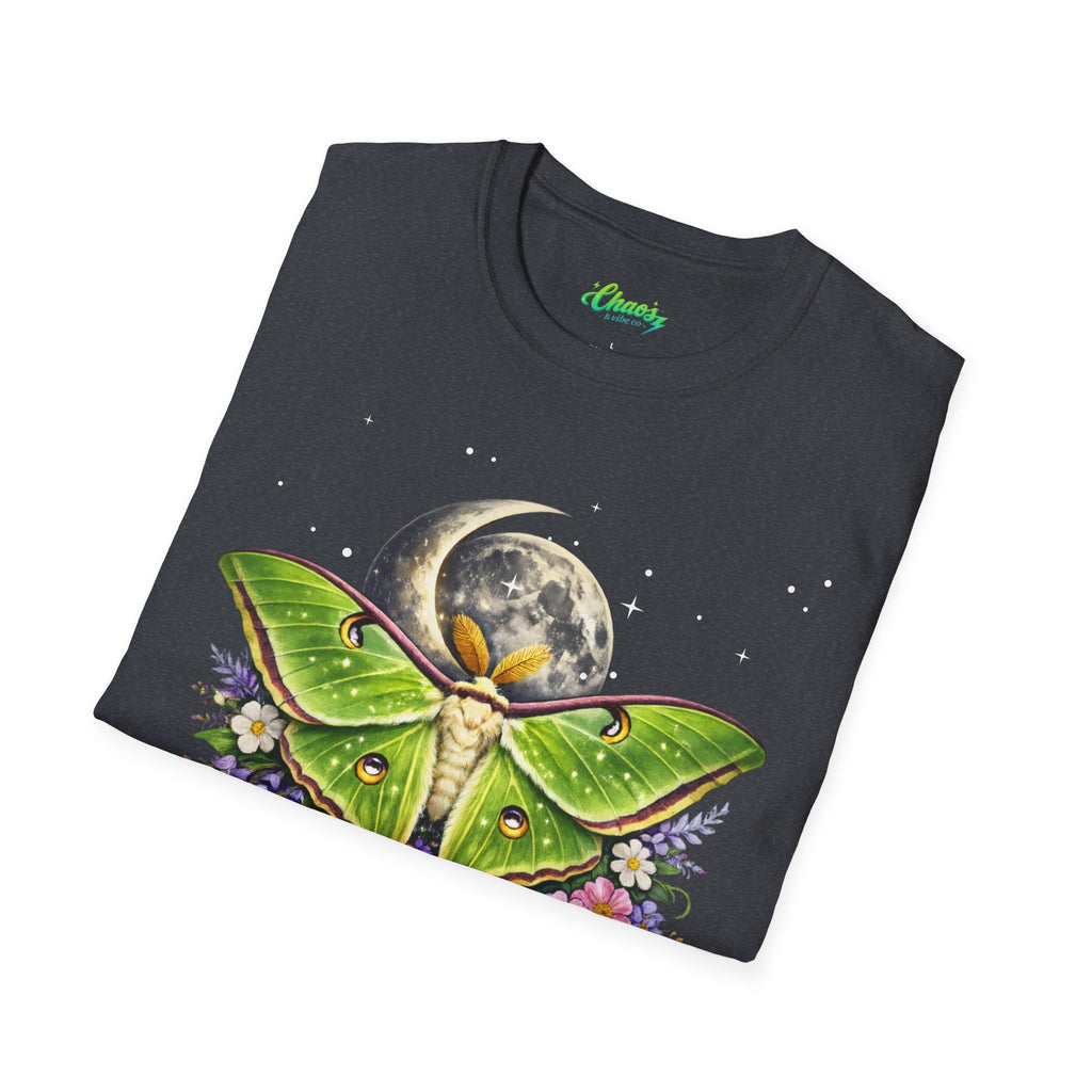 Unisex Luna Moth Moonlight T-Shirt — Botanical Moon Moth Graphic Tee