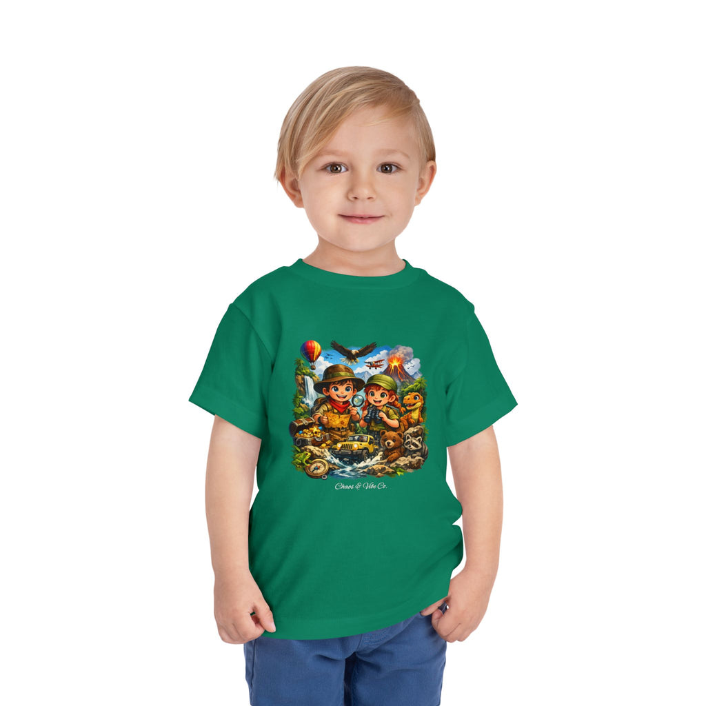 Toddler Adventure Kids Tee – Cute Explorer Cartoon Shirt