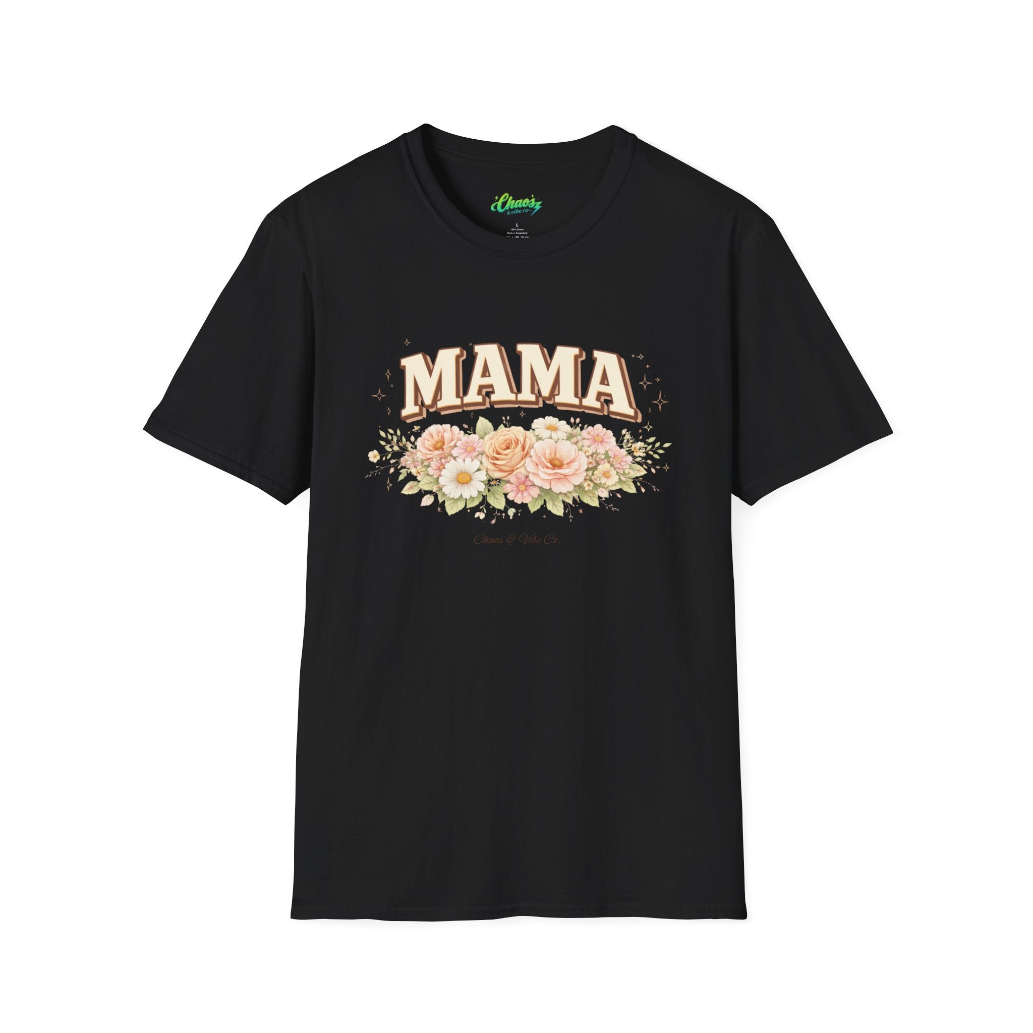 Mama Floral Script T-Shirt | Rose Bouquet, Vintage Lettering