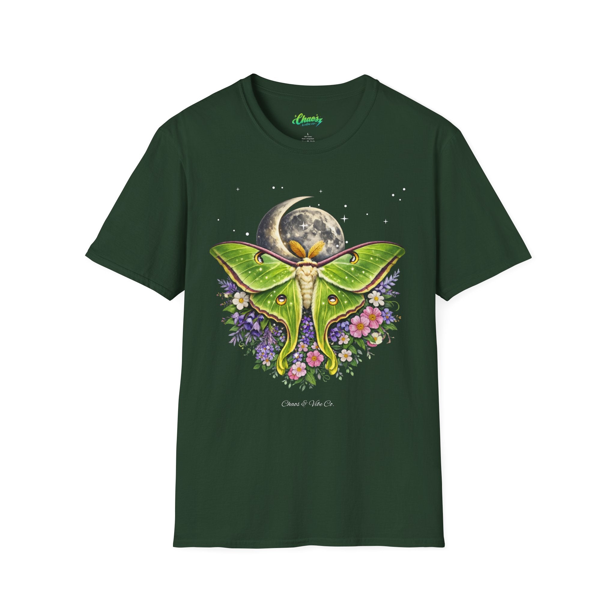 Unisex Luna Moth Moonlight T-Shirt — Botanical Moon Moth Graphic Tee