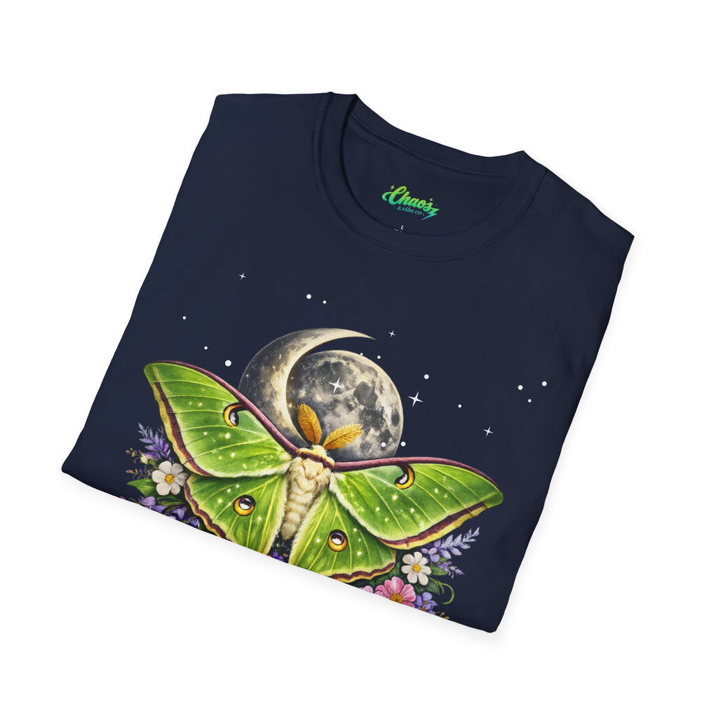 Unisex Luna Moth Moonlight T-Shirt — Botanical Moon Moth Graphic Tee