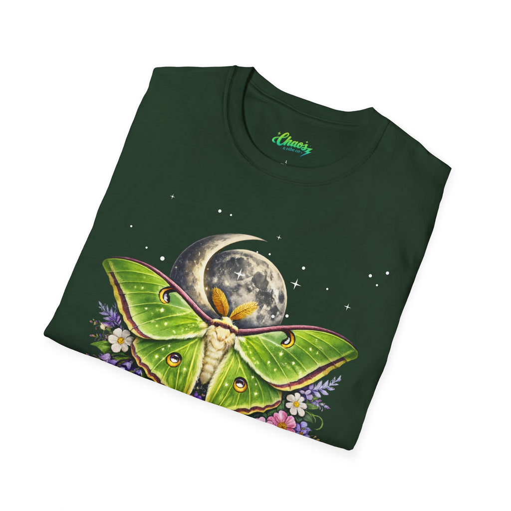 Unisex Luna Moth Moonlight T-Shirt — Botanical Moon Moth Graphic Tee