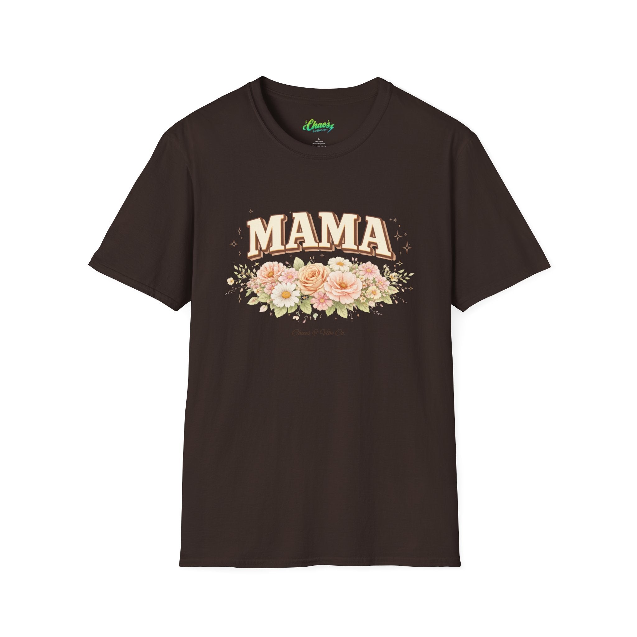 Mama Floral Script T-Shirt | Rose Bouquet, Vintage Lettering