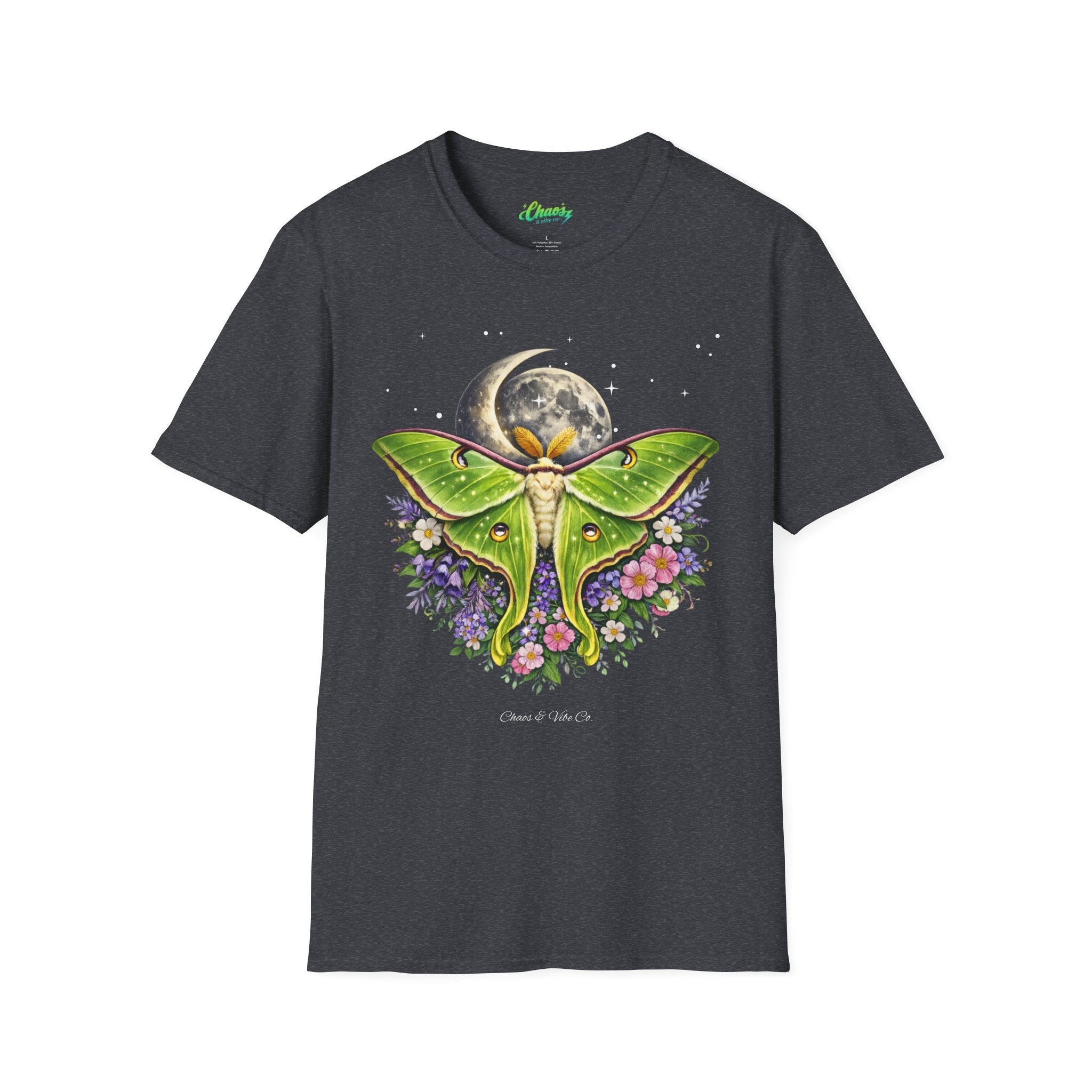 Unisex Luna Moth Moonlight T-Shirt — Botanical Moon Moth Graphic Tee