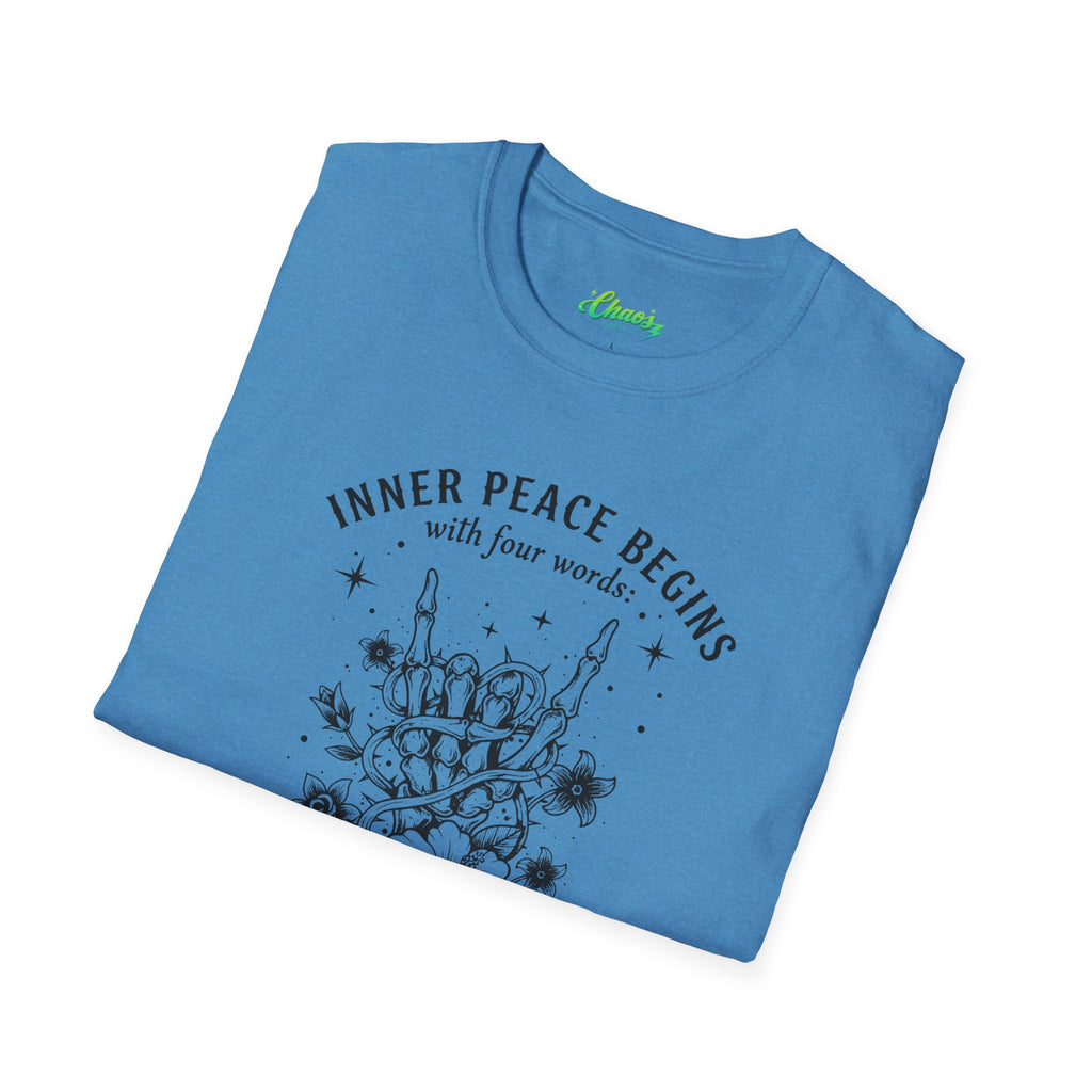 Unisex "Inner Peace Begins with 4 Words, Not My F*cking Problem" Floral Skull Design