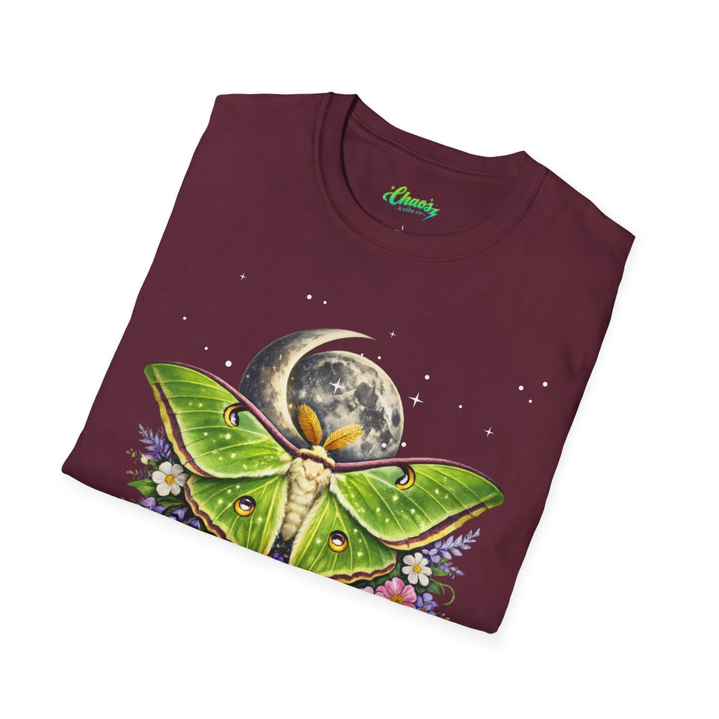 Unisex Luna Moth Moonlight T-Shirt — Botanical Moon Moth Graphic Tee