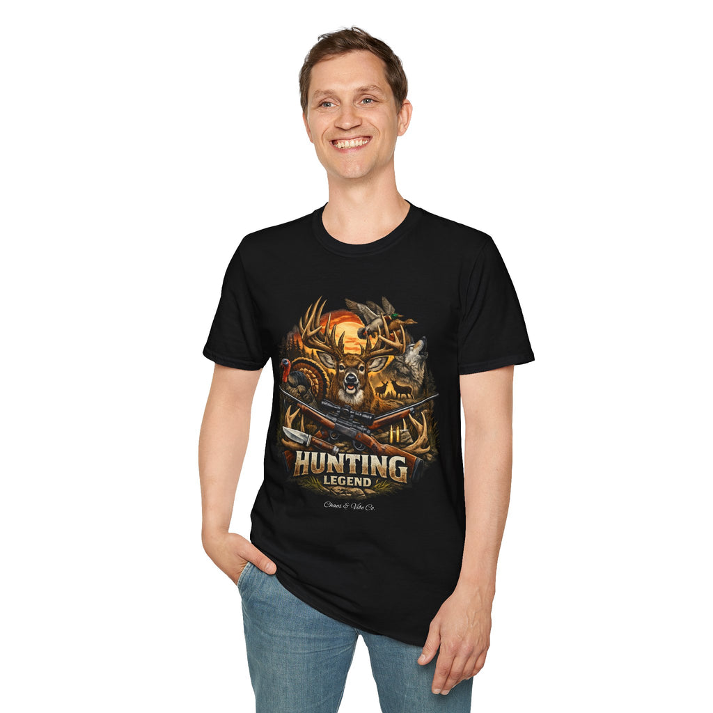 Unisex Hunting Legend T-Shirt — Deer, Wolf, Turkey & Duck Wildlife Graphic Tee