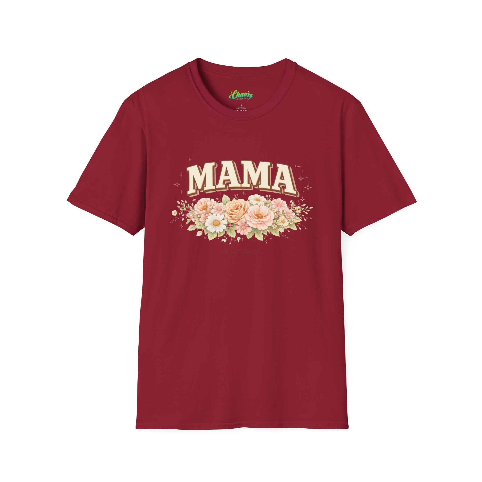Mama Floral Script T-Shirt | Rose Bouquet, Vintage Lettering