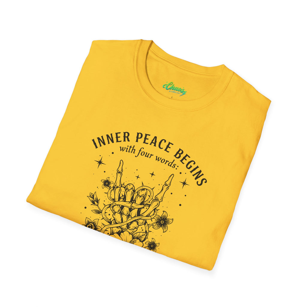 Unisex "Inner Peace Begins with 4 Words, Not My F*cking Problem" Floral Skull Design