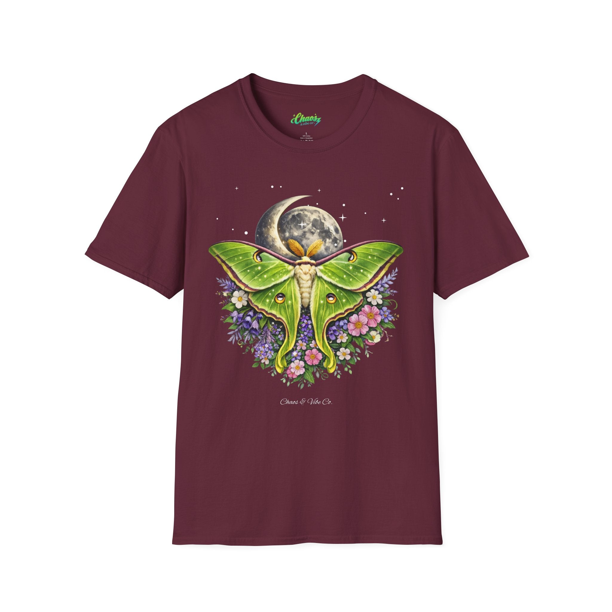 Unisex Luna Moth Moonlight T-Shirt — Botanical Moon Moth Graphic Tee