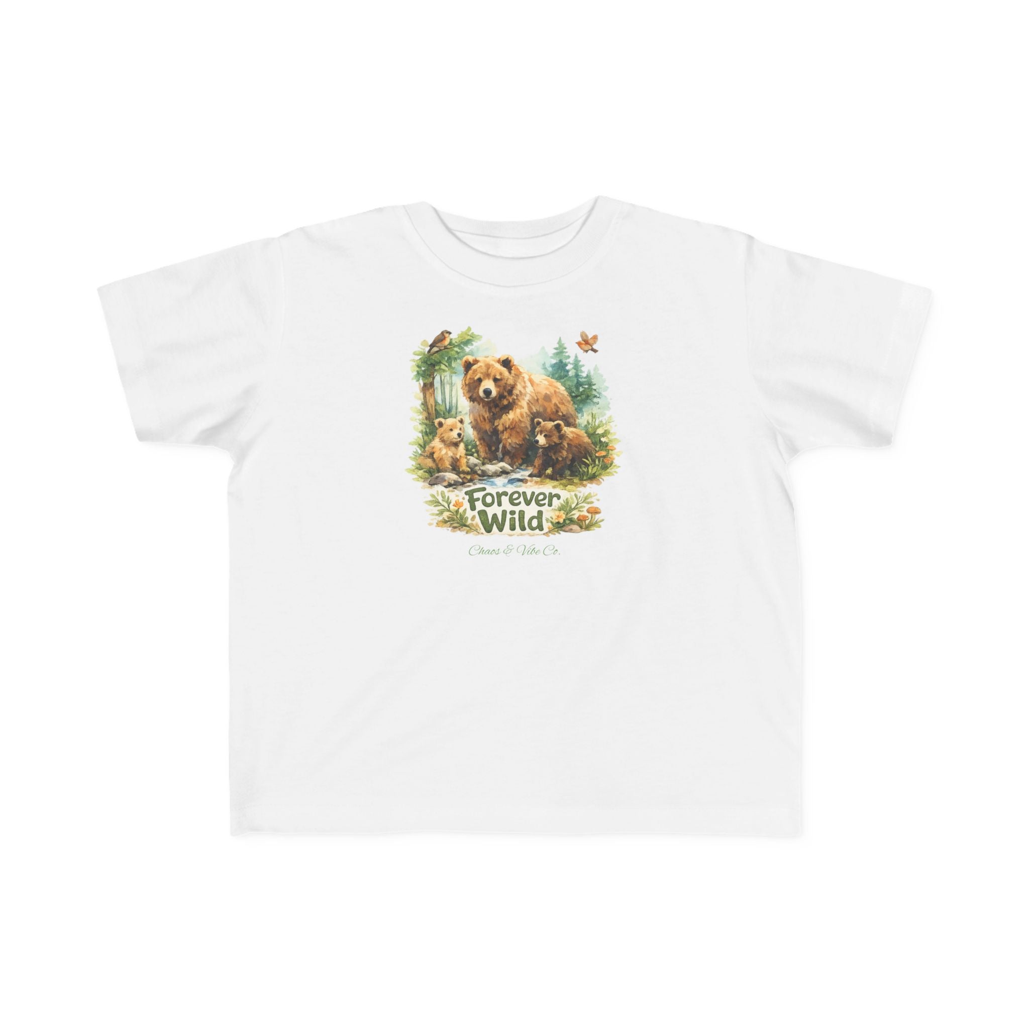 Toddler T-Shirt - "Forever Wild" Bear Woodland Graphic Tee