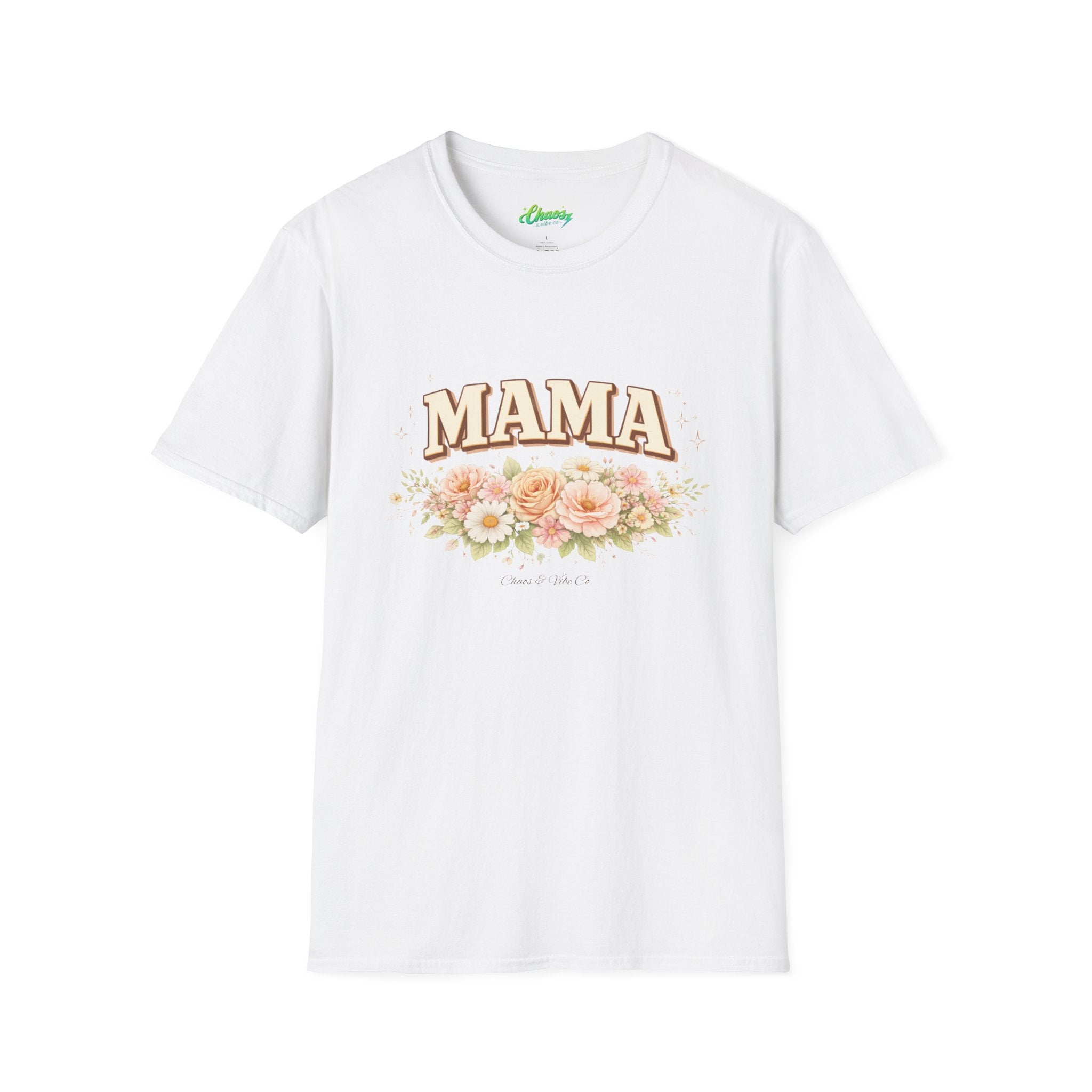 Mama Floral Script T-Shirt | Rose Bouquet, Vintage Lettering