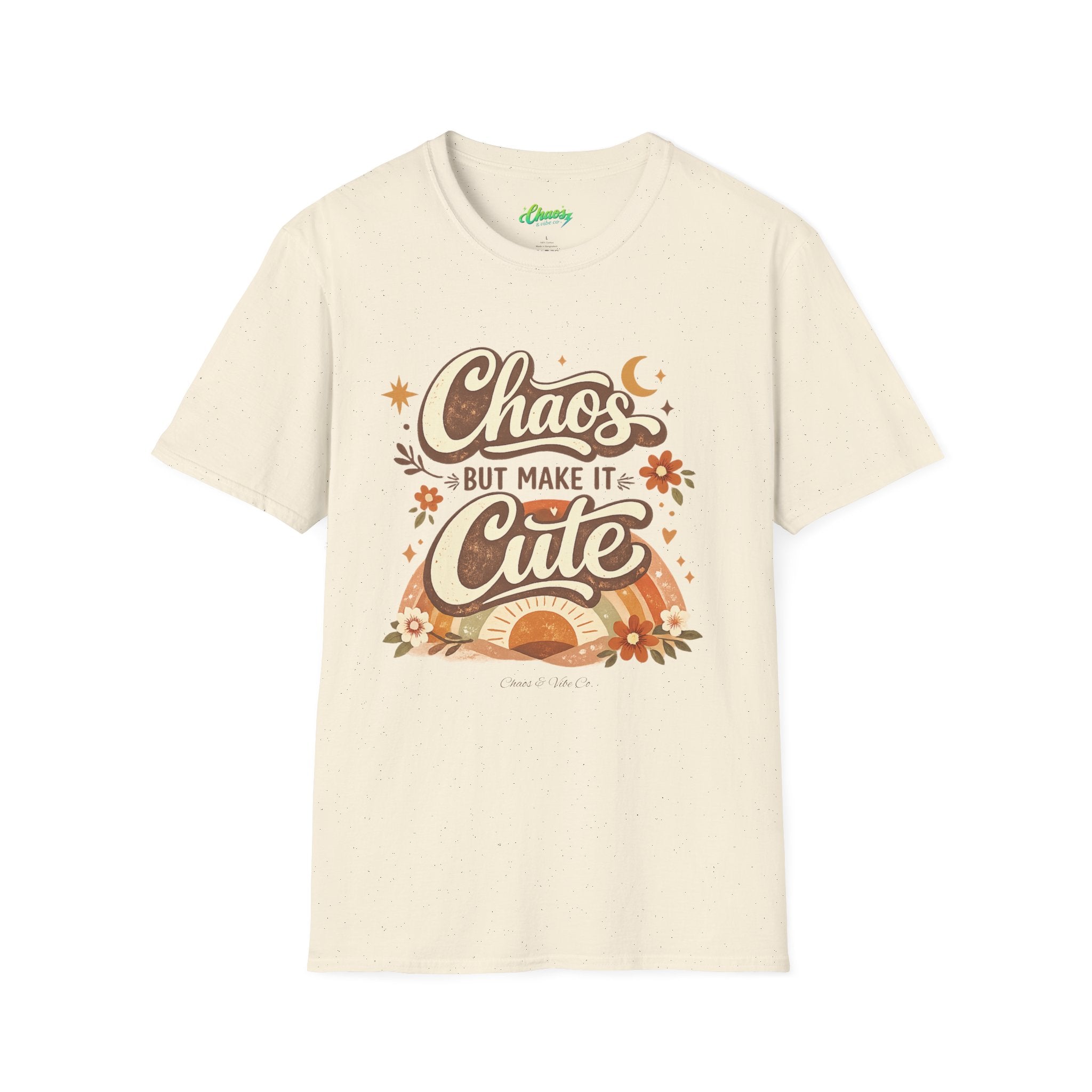 Unisex Chaos But Make It Cute T-Shirt — Retro Boho Graphic Tee