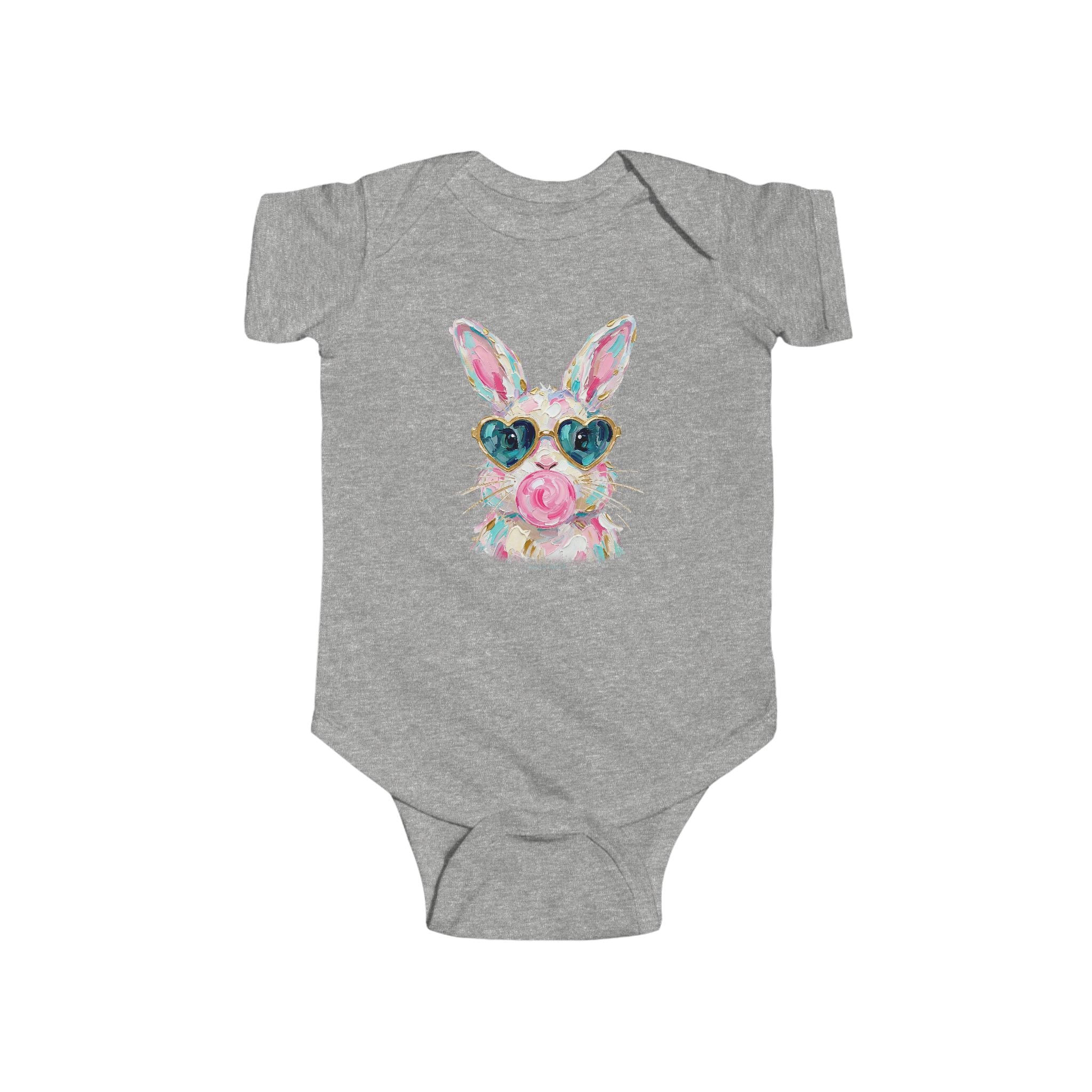 Baby Cute Bunny Sunglasses Infant Bodysuit - Floral Baby Onesie