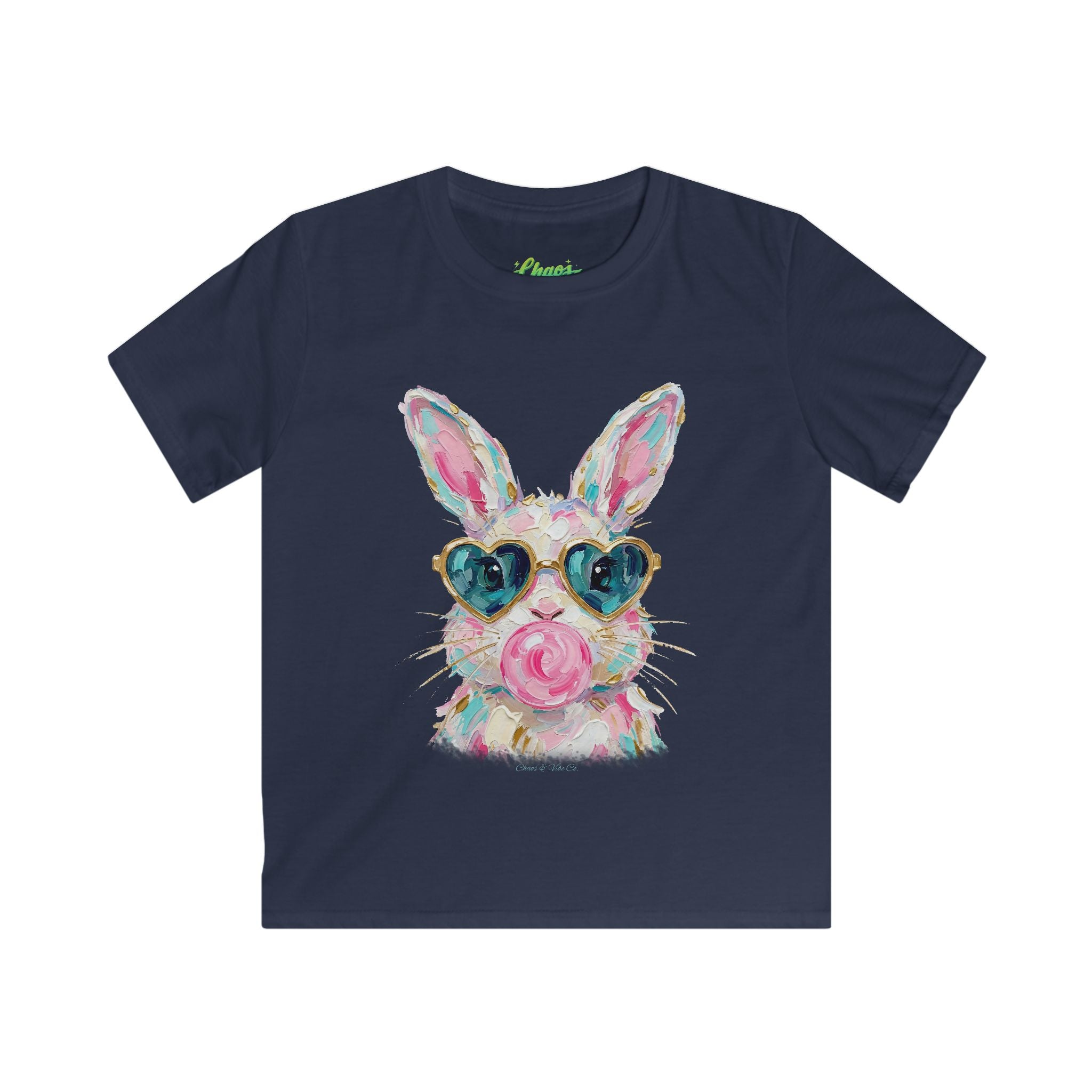 Kids Bunny T‑Shirt — Colorful Bunny with Heart Sunglasses