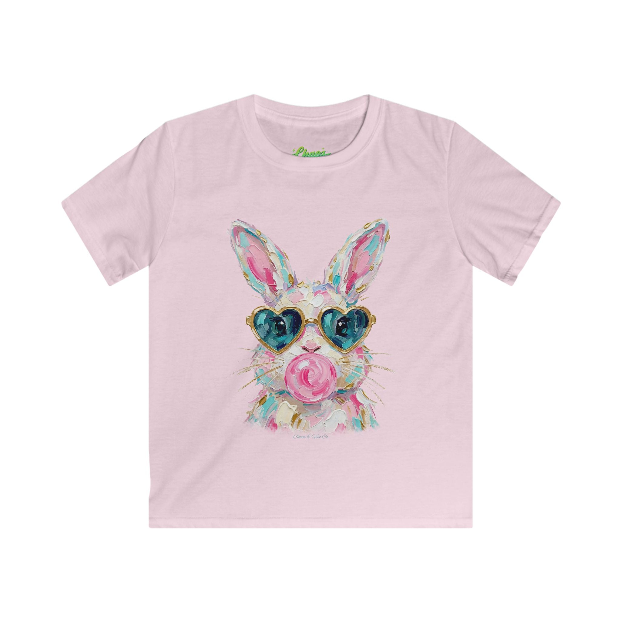 Kids Bunny T‑Shirt — Colorful Bunny with Heart Sunglasses