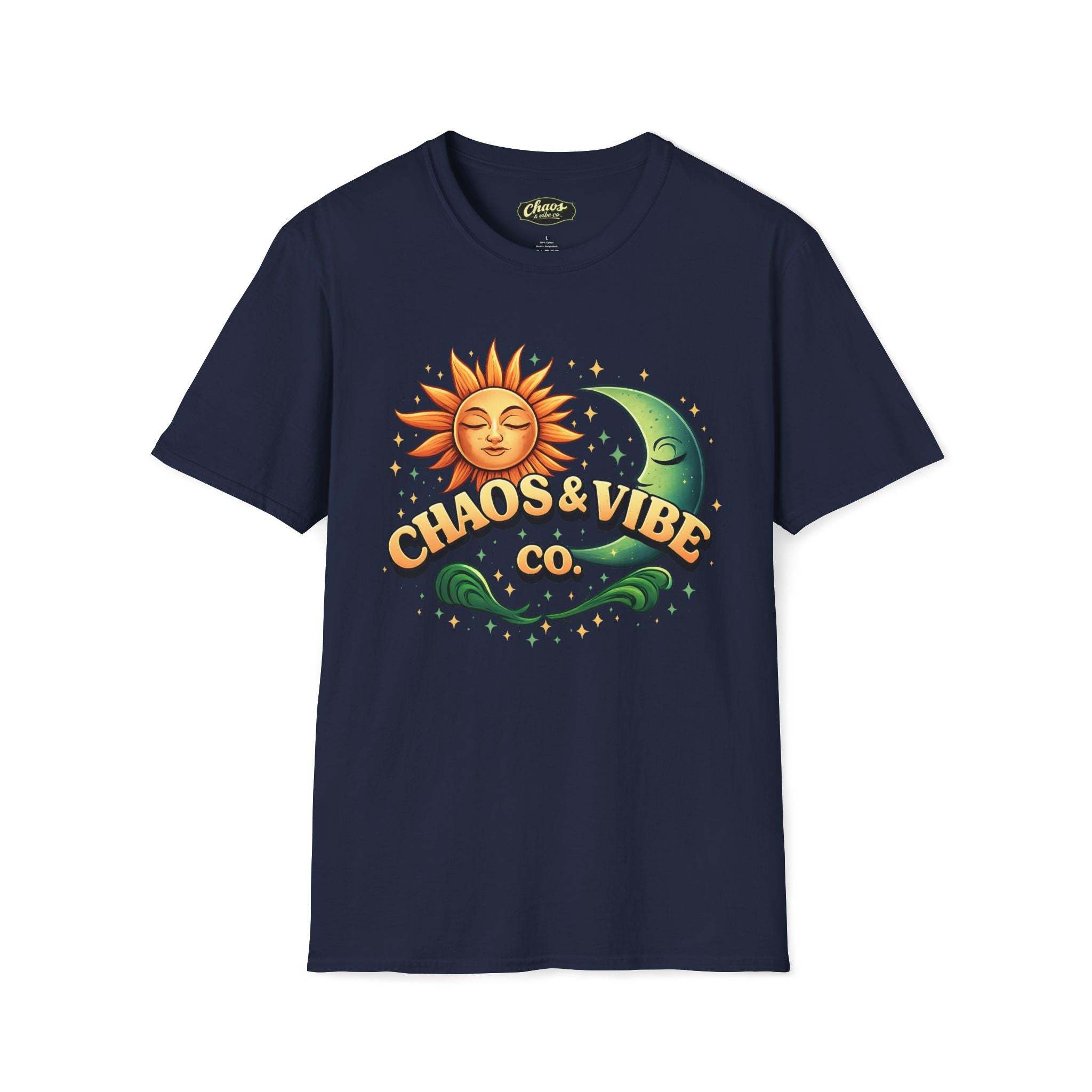Sun and Moon Chaos & Vibe Co. T-Shirt | Retro Celestial Graphic Tee