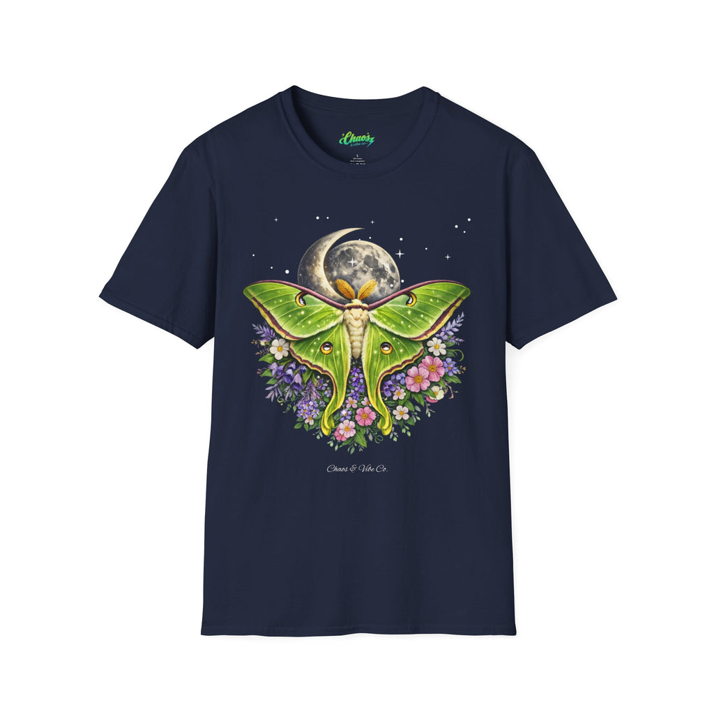 Unisex Luna Moth Moonlight T-Shirt — Botanical Moon Moth Graphic Tee