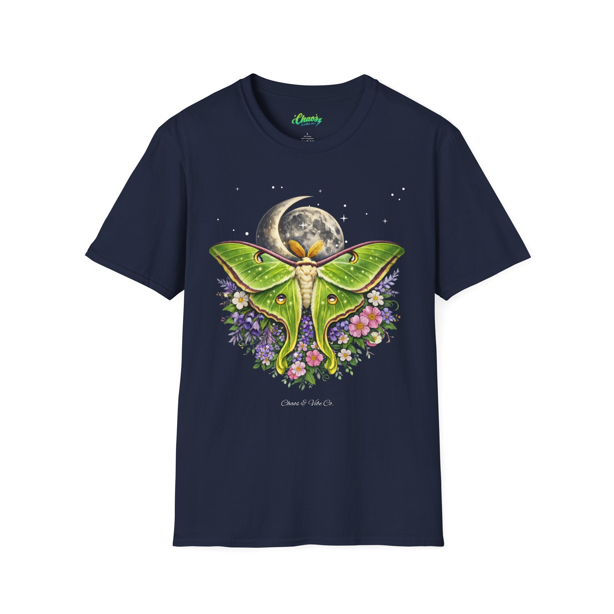 Unisex Luna Moth Moonlight T-Shirt — Botanical Moon Moth Graphic Tee