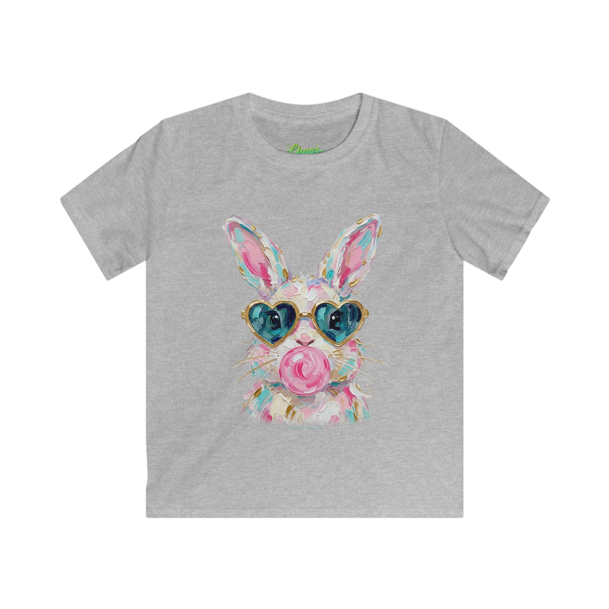 Kids Bunny T‑Shirt — Colorful Bunny with Heart Sunglasses