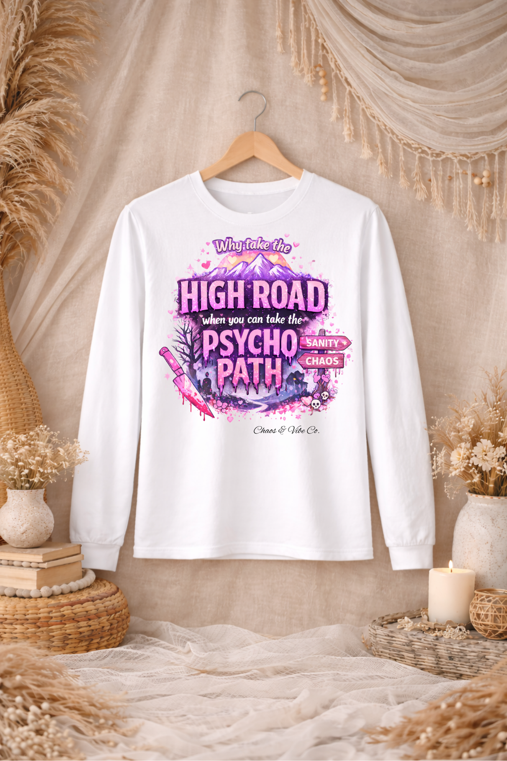 Unisex Psycho Path Long Sleeve T-Shirt