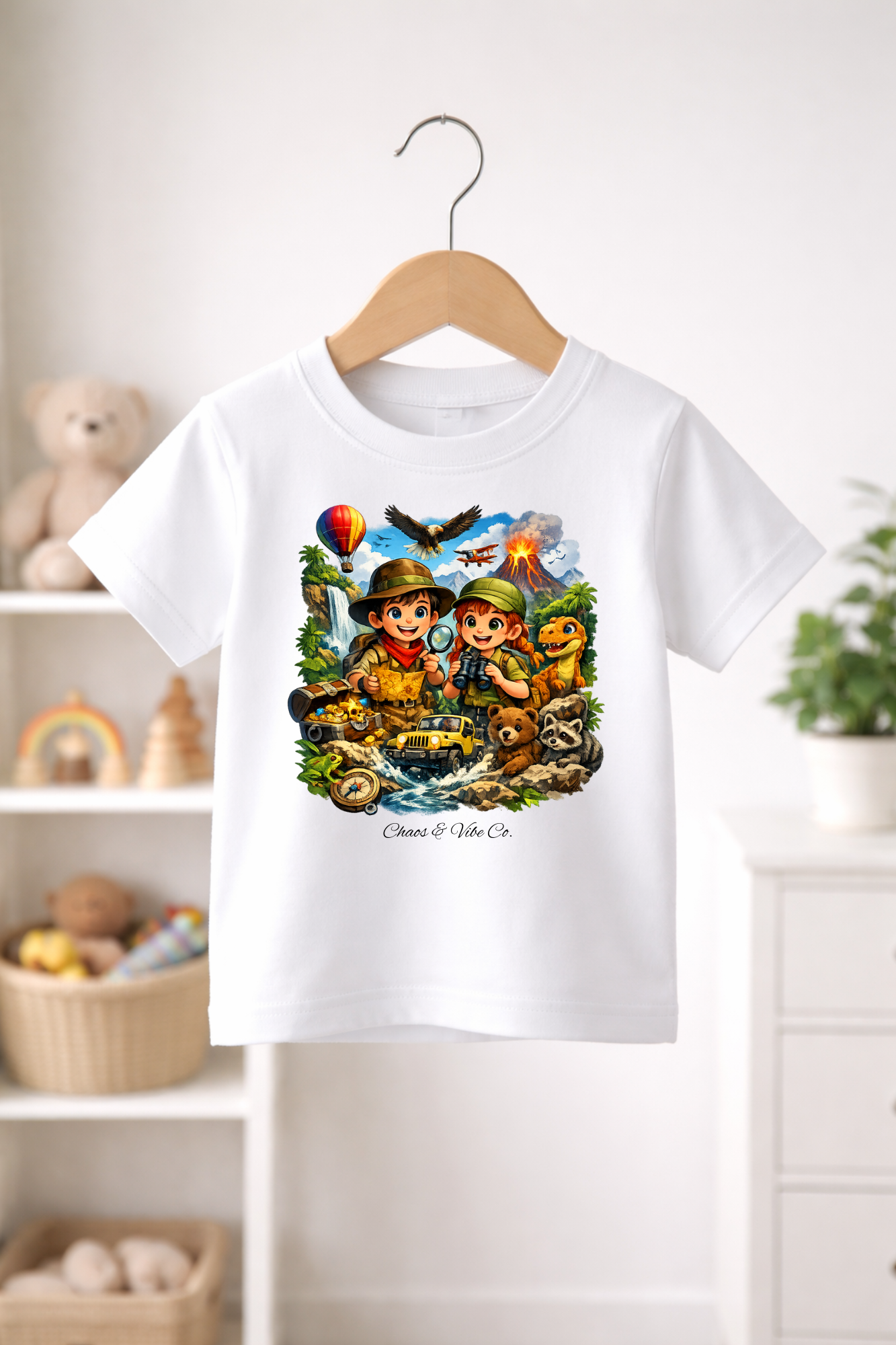 Toddler Adventure Kids Tee – Cute Explorer Cartoon Shirt