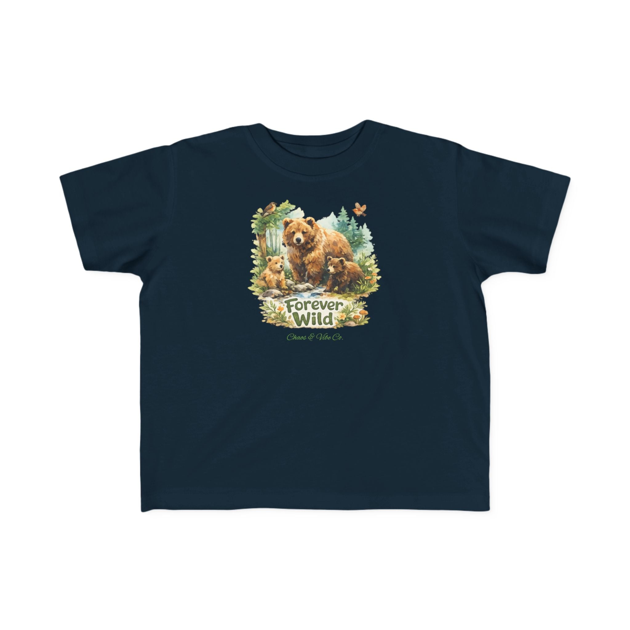 Toddler T-Shirt - "Forever Wild" Bear Woodland Graphic Tee