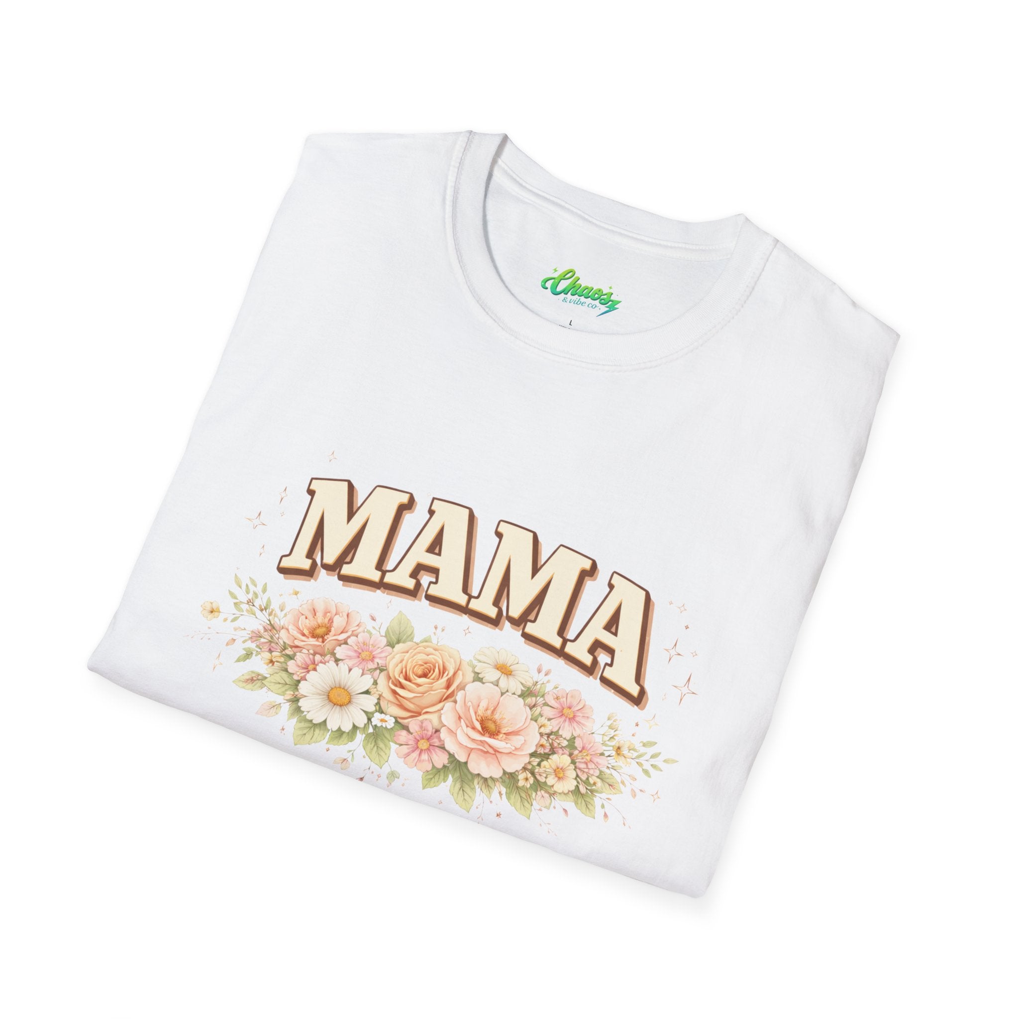 Mama Floral Script T-Shirt | Rose Bouquet, Vintage Lettering