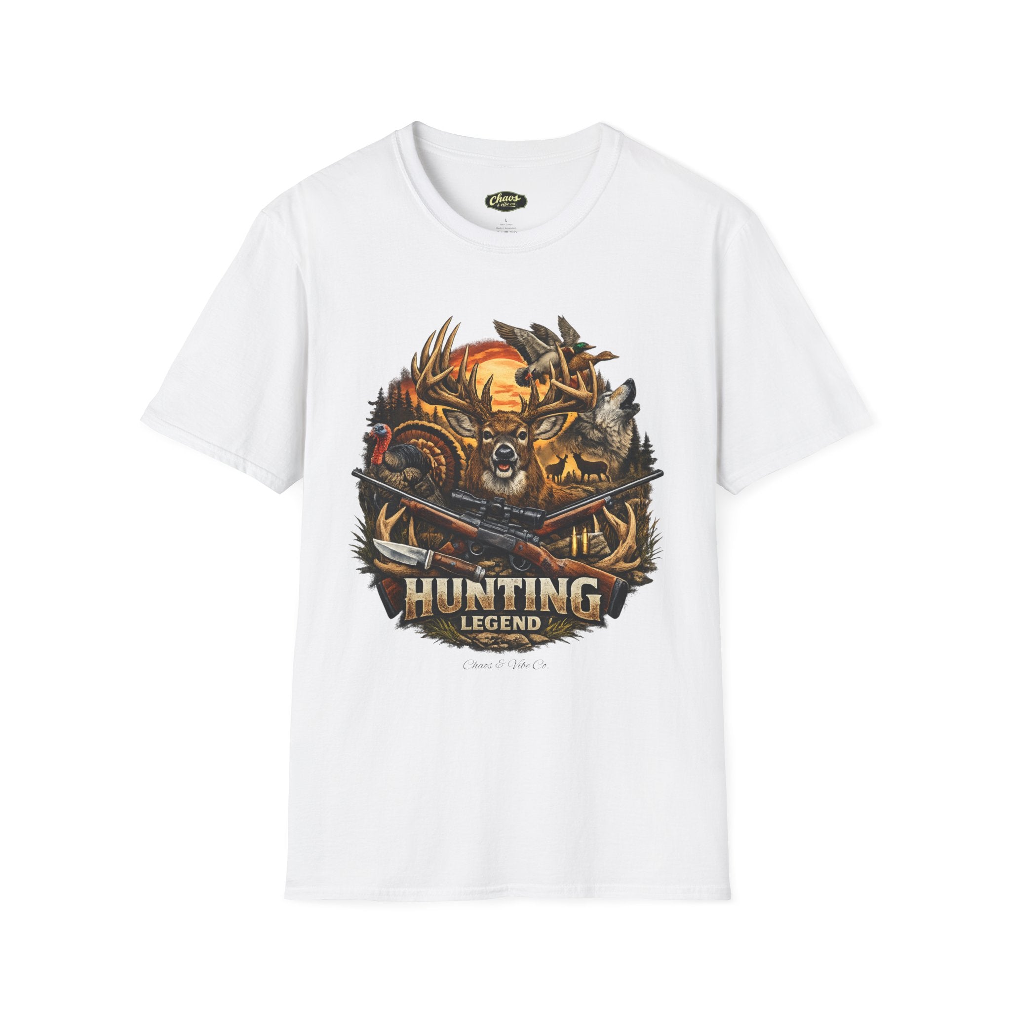 Unisex Hunting Legend T-Shirt — Deer, Wolf, Turkey & Duck Wildlife Graphic Tee
