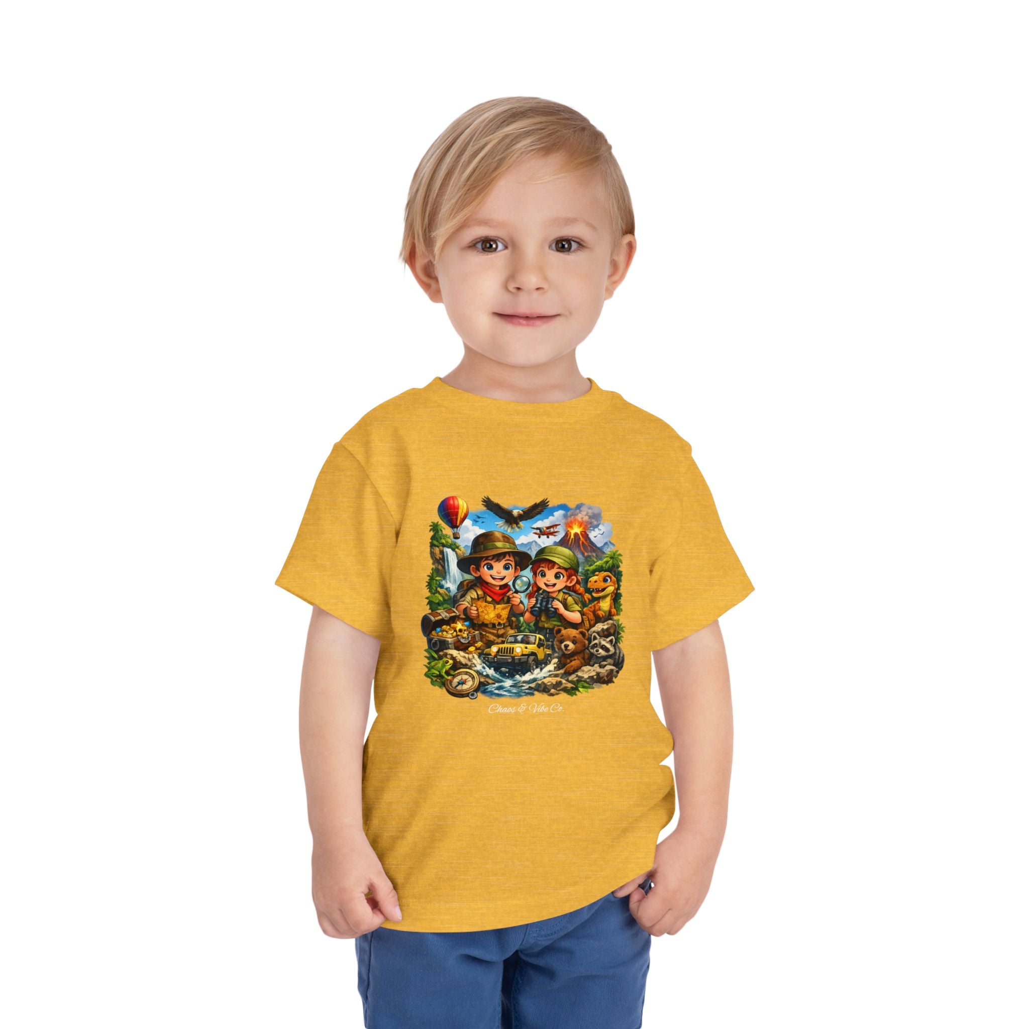 Toddler Adventure Kids Tee – Cute Explorer Cartoon Shirt