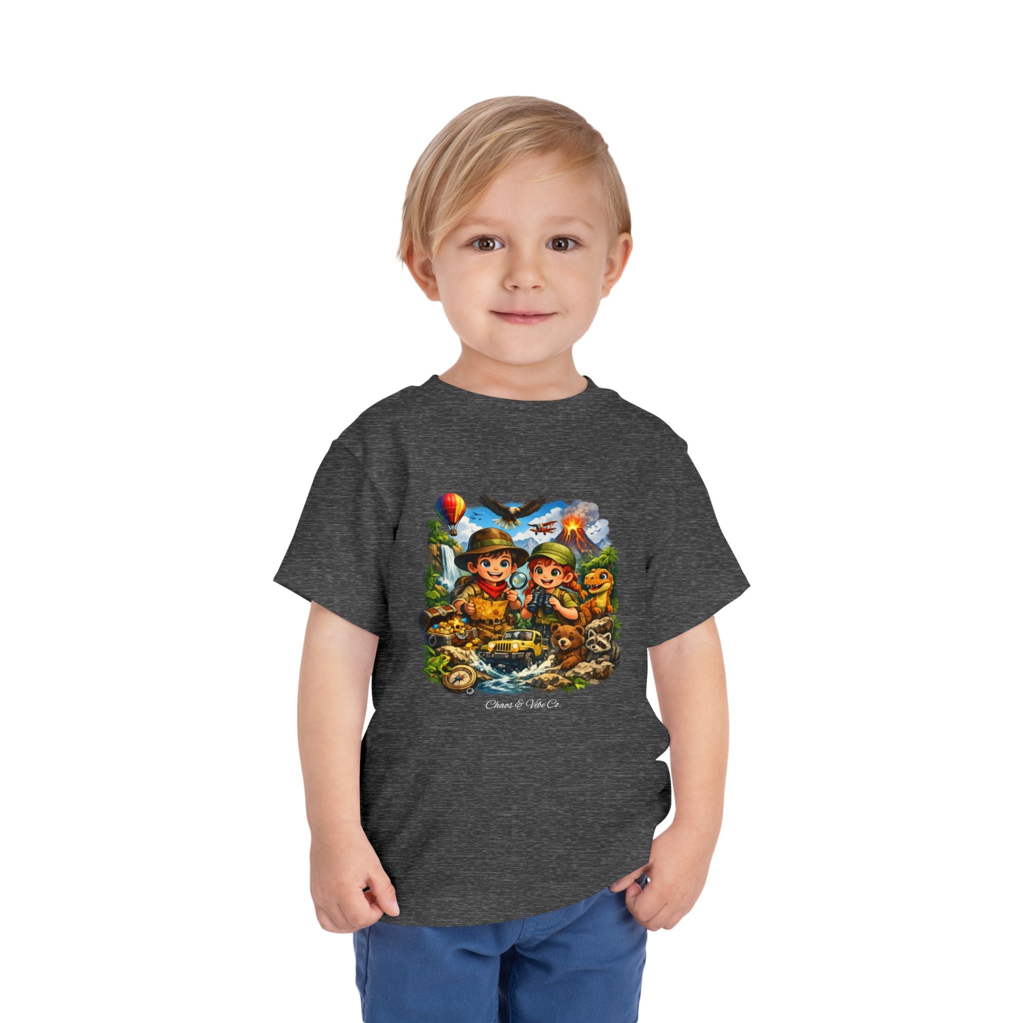 Toddler Adventure Kids Tee – Cute Explorer Cartoon Shirt