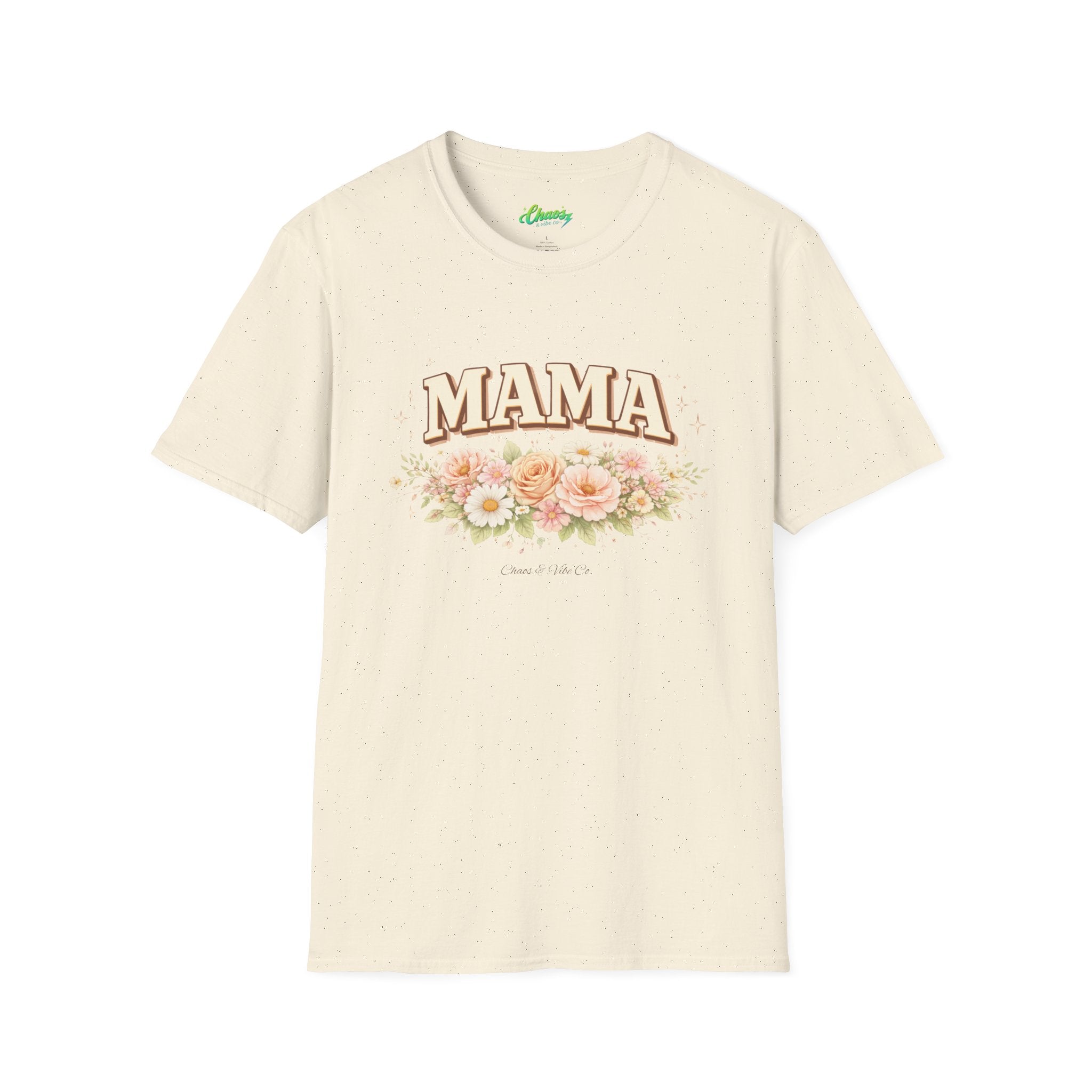 Mama Floral Script T-Shirt | Rose Bouquet, Vintage Lettering