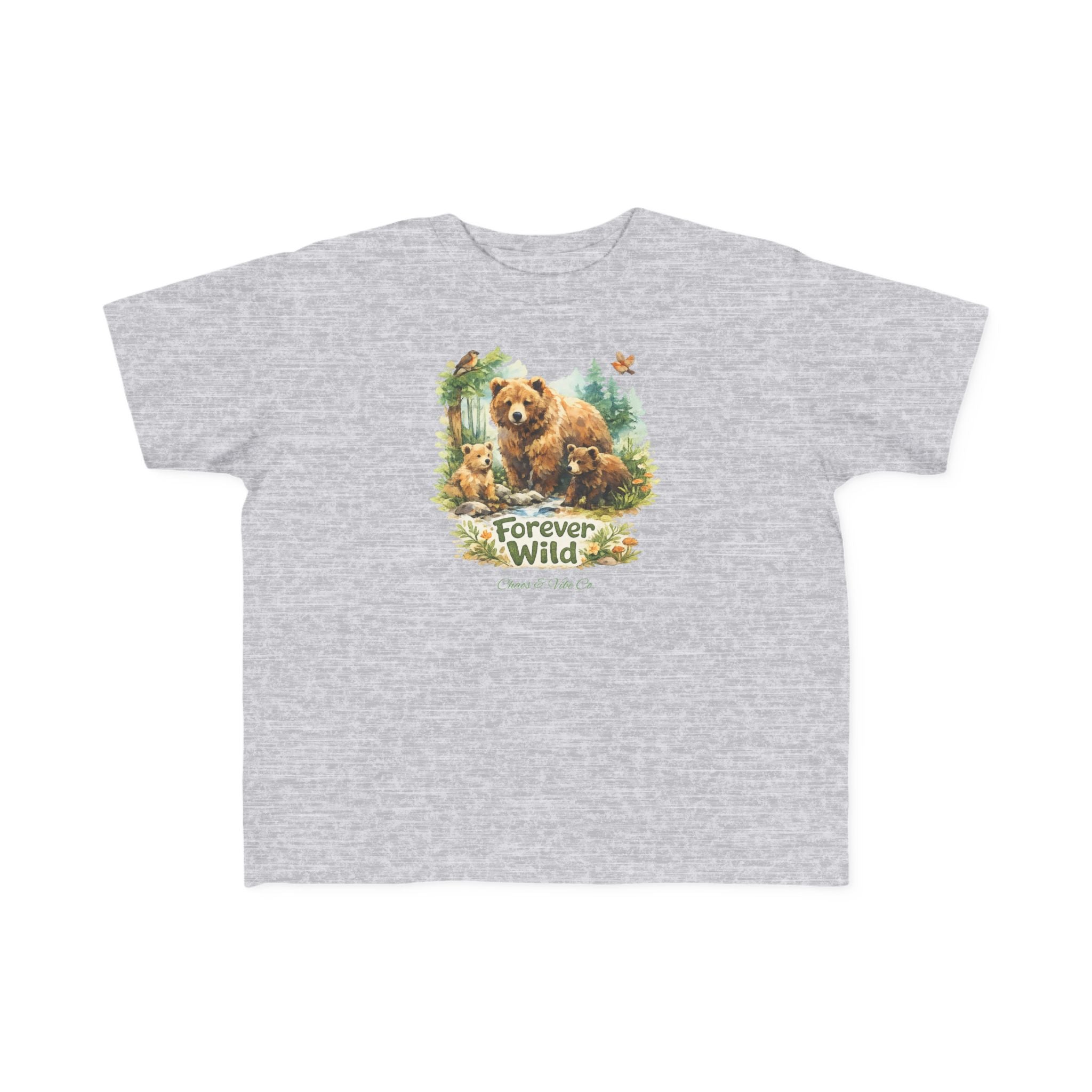 Toddler T-Shirt - "Forever Wild" Bear Woodland Graphic Tee