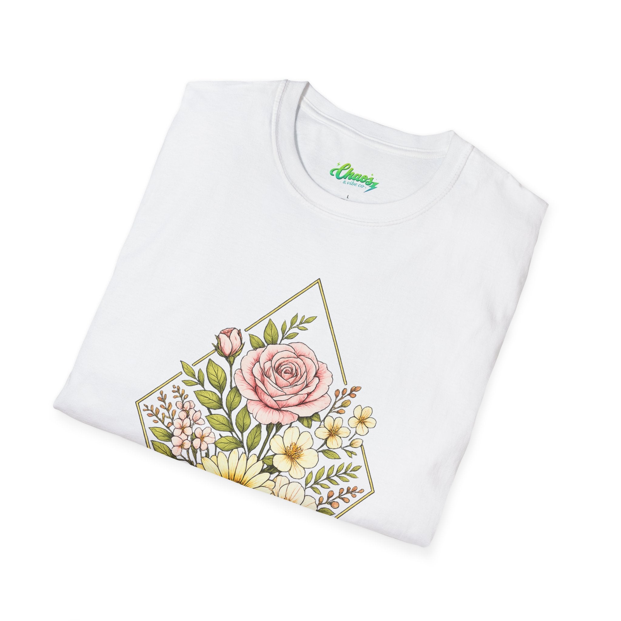 Unisex Colored Floral Diamond T-Shirt