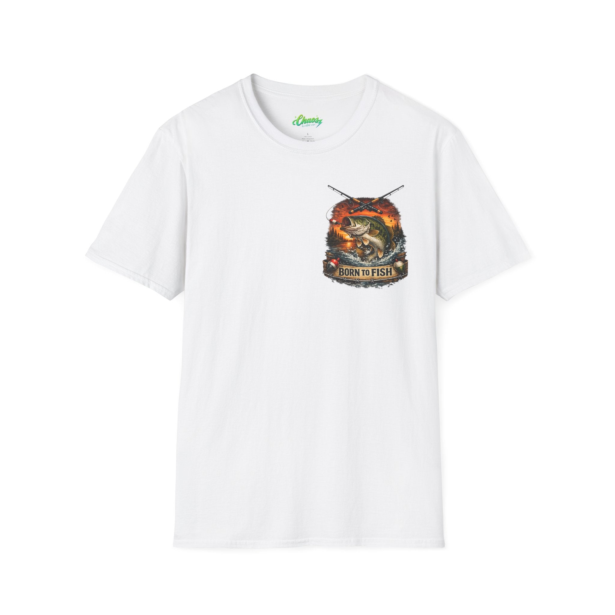 Unisex Born to Fish T-Shirt — Fishing Graphic Tee ("Born to Fish, Forced to Work")