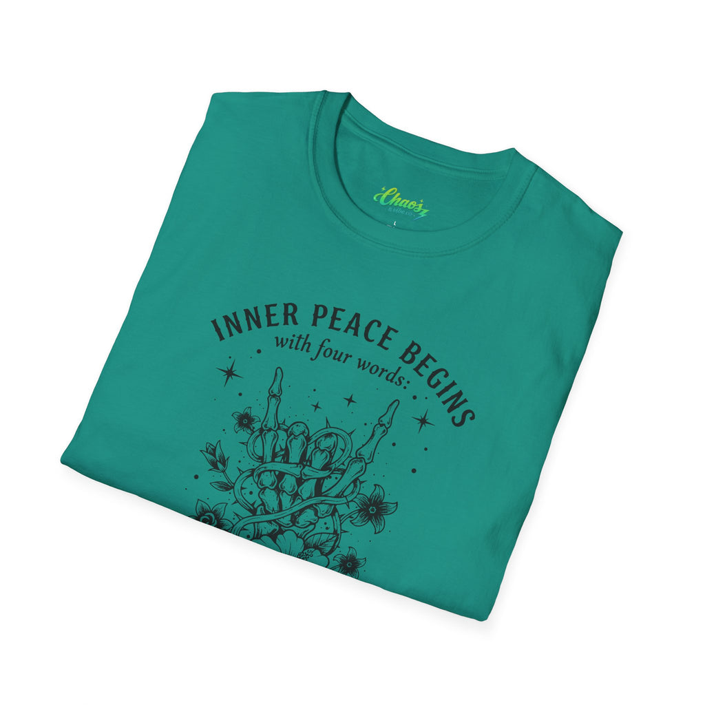 Unisex "Inner Peace Begins with 4 Words, Not My F*cking Problem" Floral Skull Design