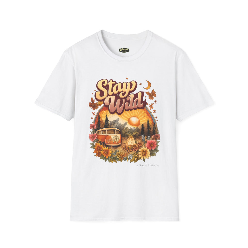 Stay Wild van sunset graphic T-Shirt | vintage camper adventure