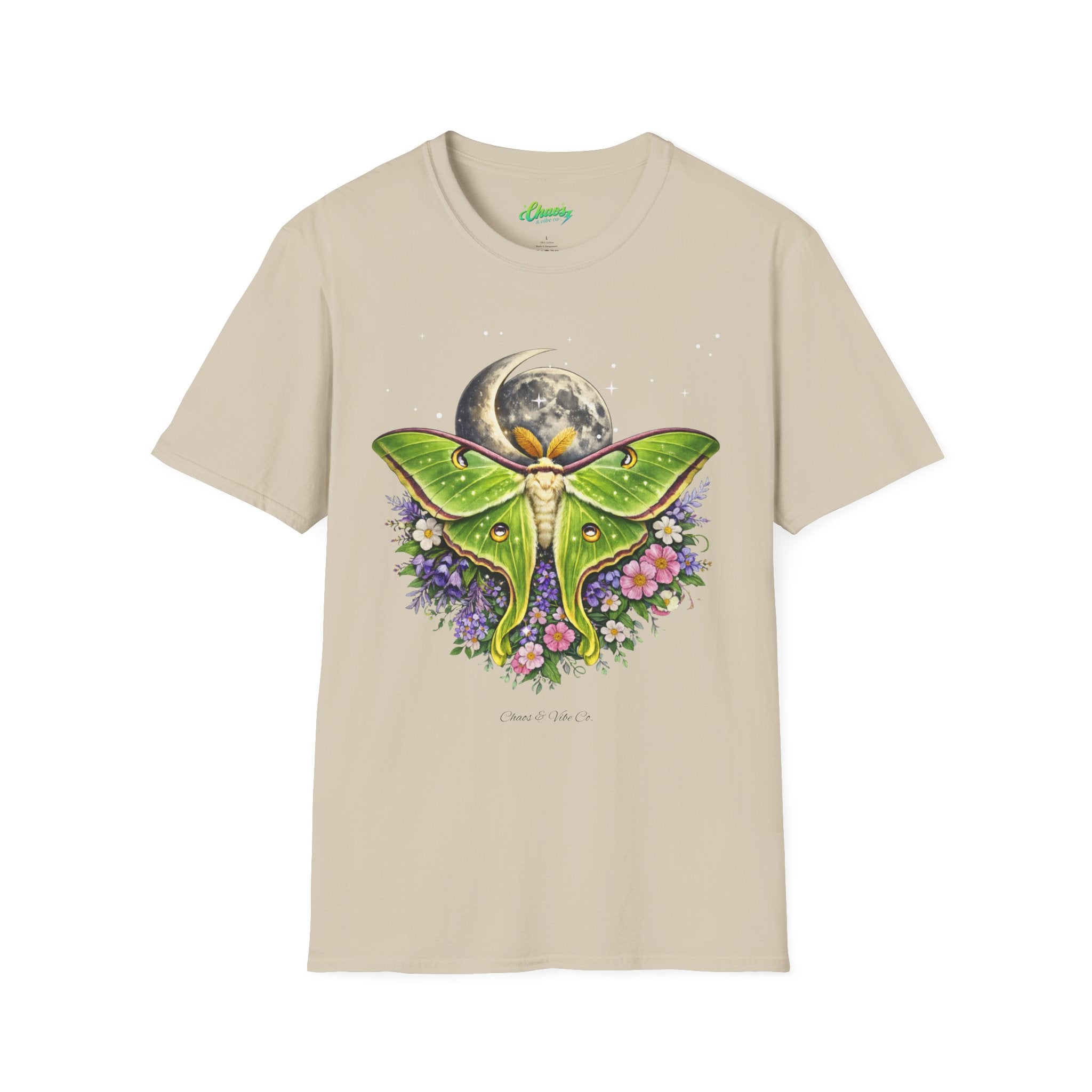 Unisex Luna Moth Moonlight T-Shirt — Botanical Moon Moth Graphic Tee