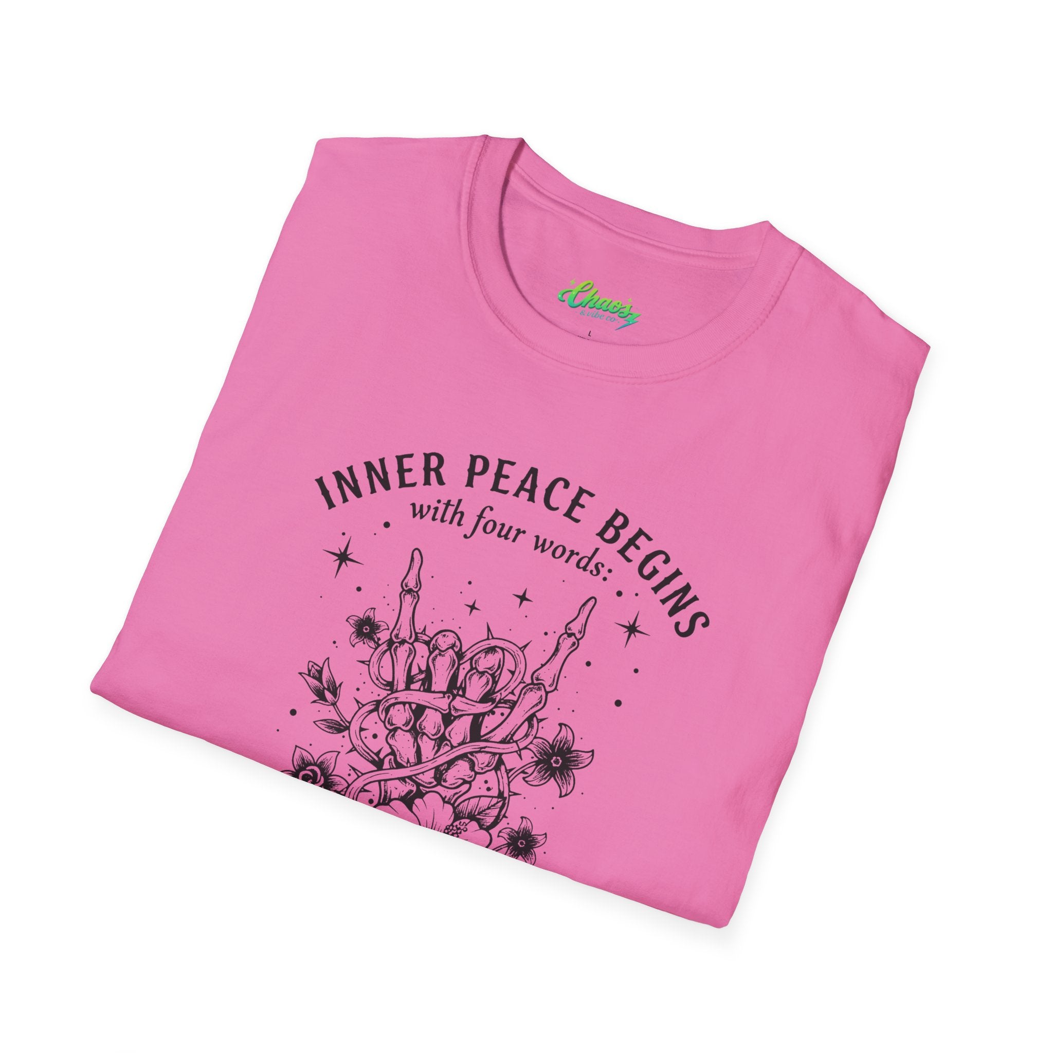 Unisex "Inner Peace Begins with 4 Words, Not My F*cking Problem" Floral Skull Design
