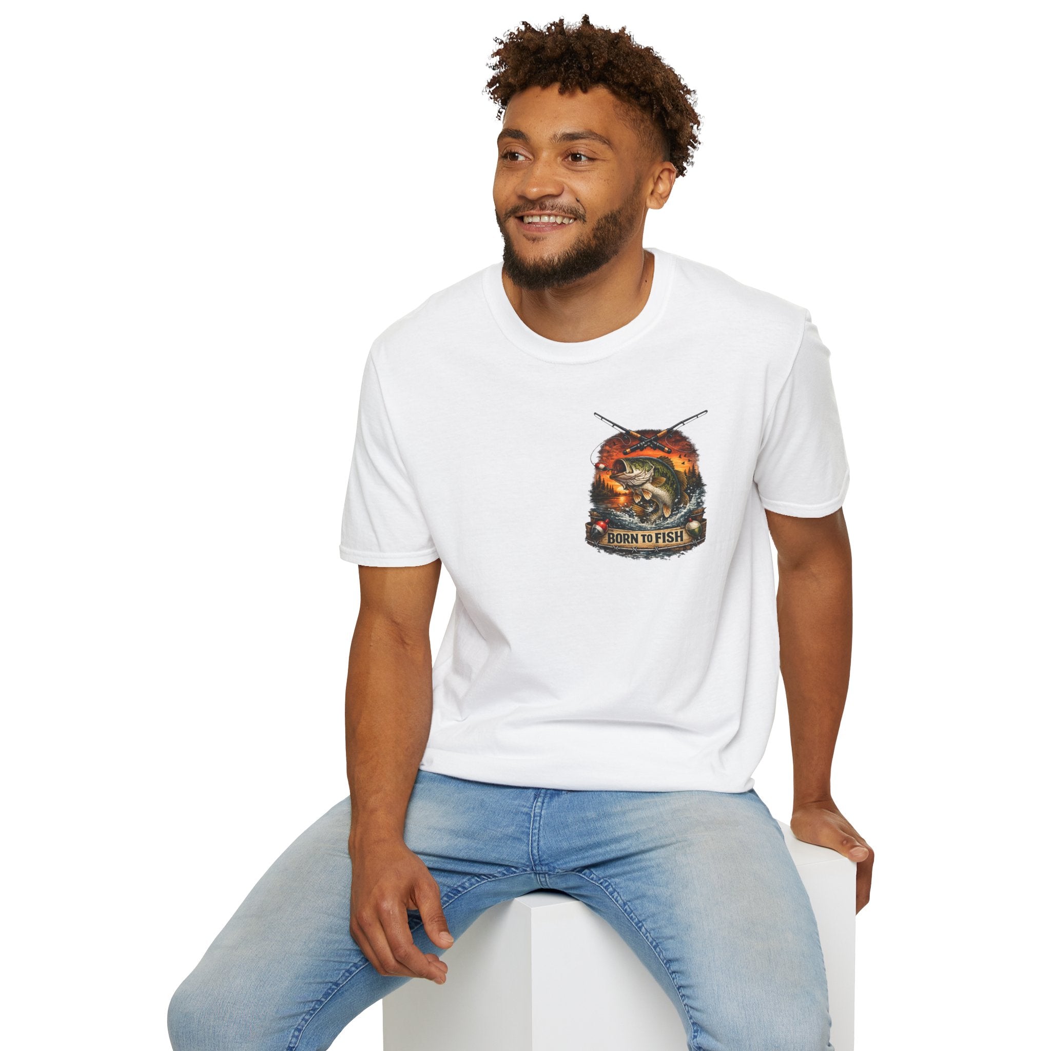 Unisex Born to Fish T-Shirt — Fishing Graphic Tee ("Born to Fish, Forced to Work")