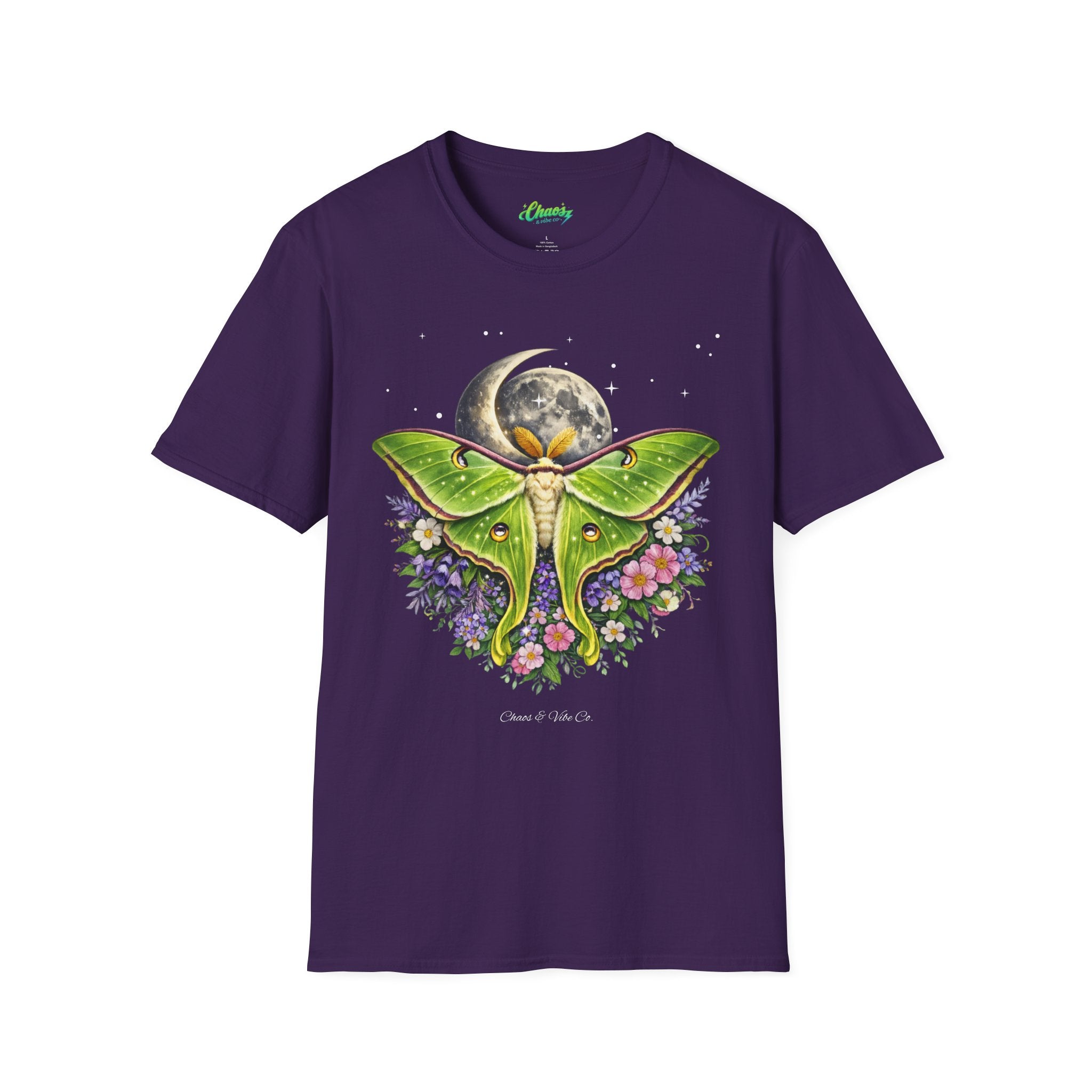 Unisex Luna Moth Moonlight T-Shirt — Botanical Moon Moth Graphic Tee
