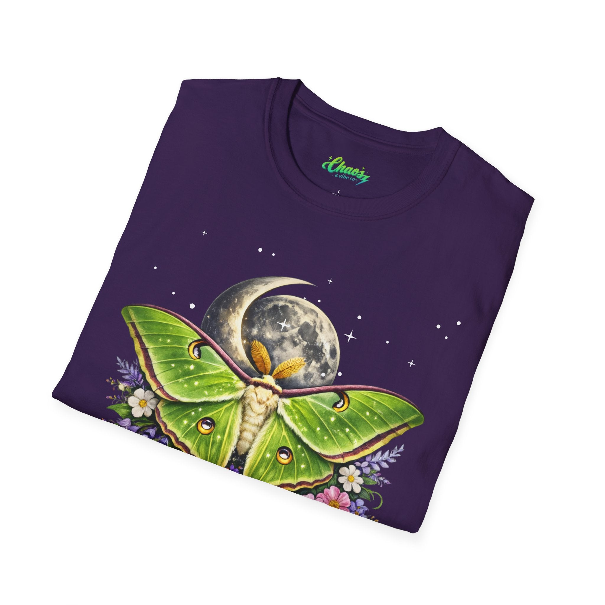 Unisex Luna Moth Moonlight T-Shirt — Botanical Moon Moth Graphic Tee