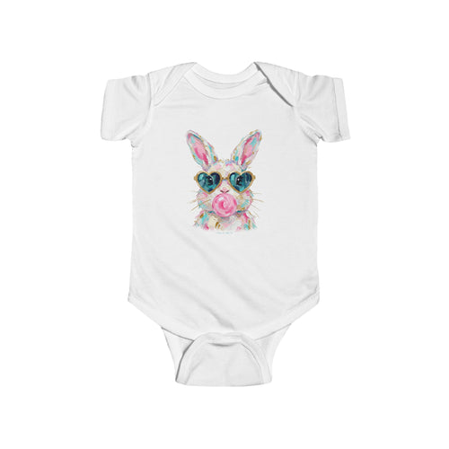 Baby Cute Bunny Sunglasses Infant Bodysuit - Floral Baby Onesie