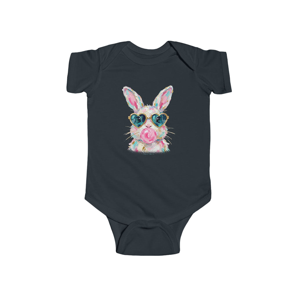 Baby Cute Bunny Sunglasses Infant Bodysuit - Floral Baby Onesie